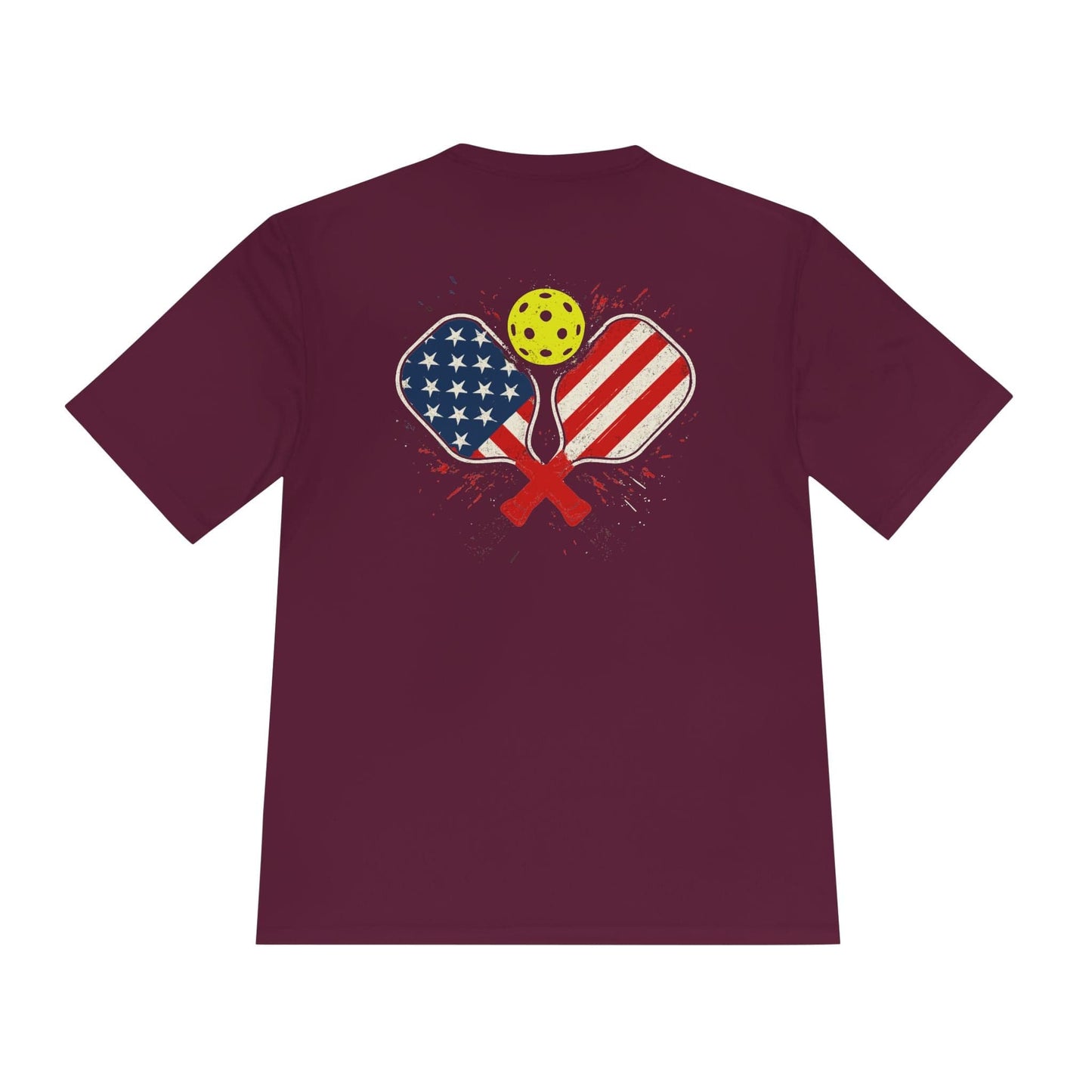 Double Patriotic Pickleball Paddles Moisture Wicking Tee