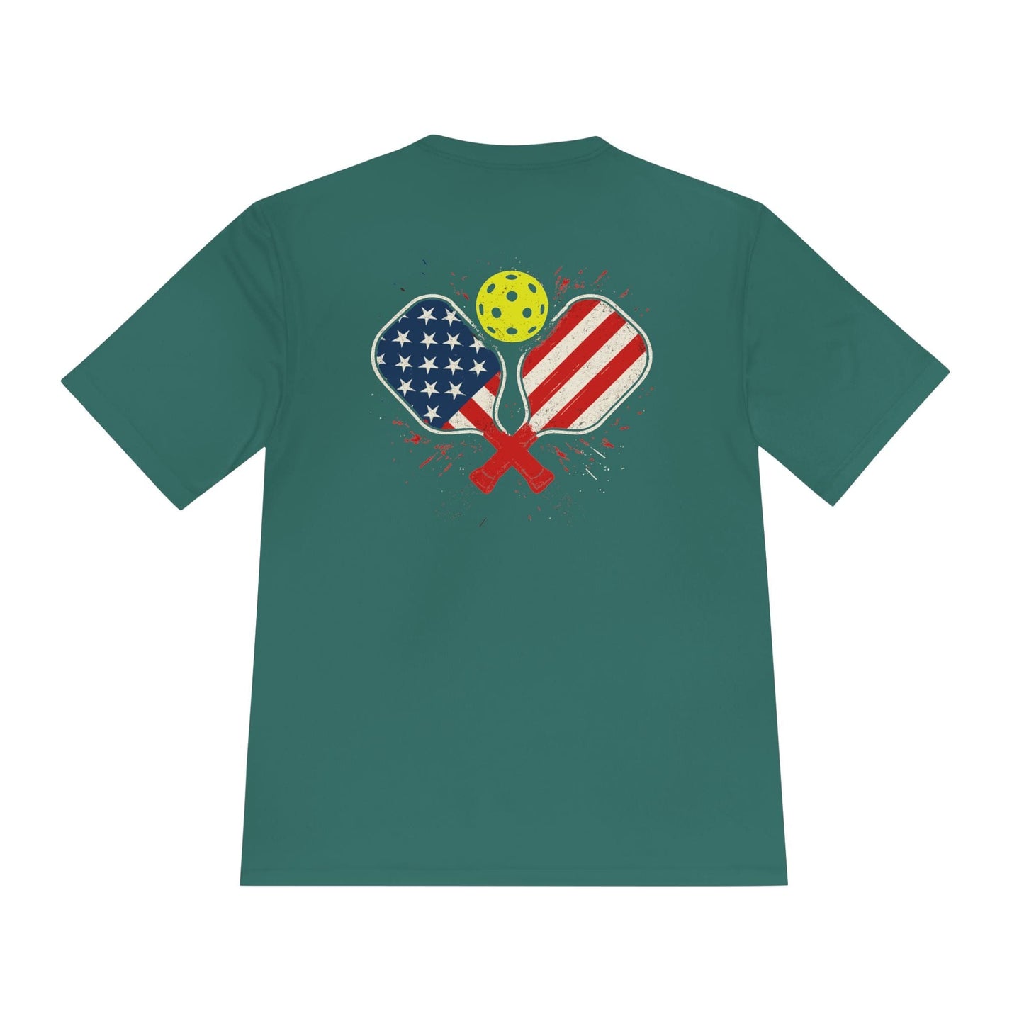 Double Patriotic Pickleball Paddles Moisture Wicking Tee