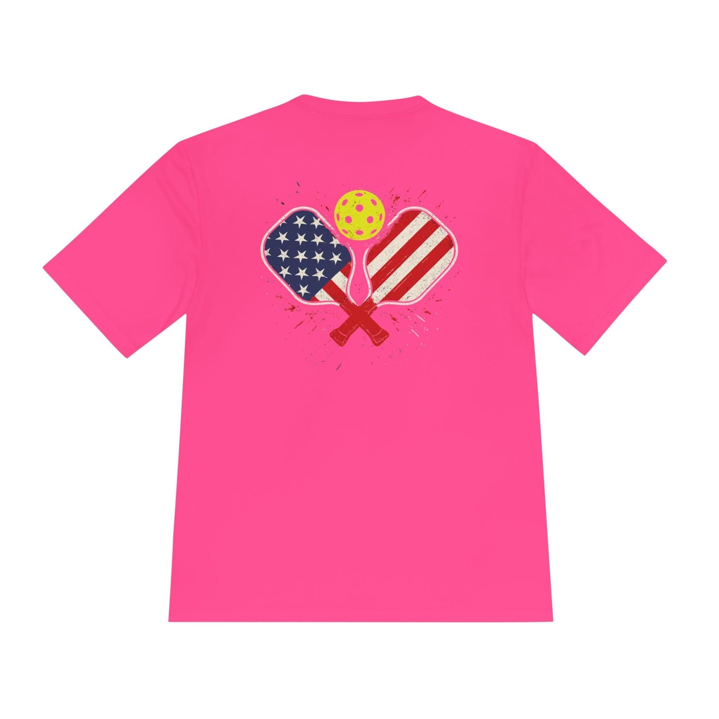 Double Patriotic Pickleball Paddles Moisture Wicking Tee