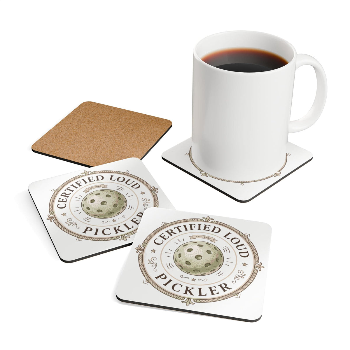 Certified Loud Pickler Pickleball Coaster Set