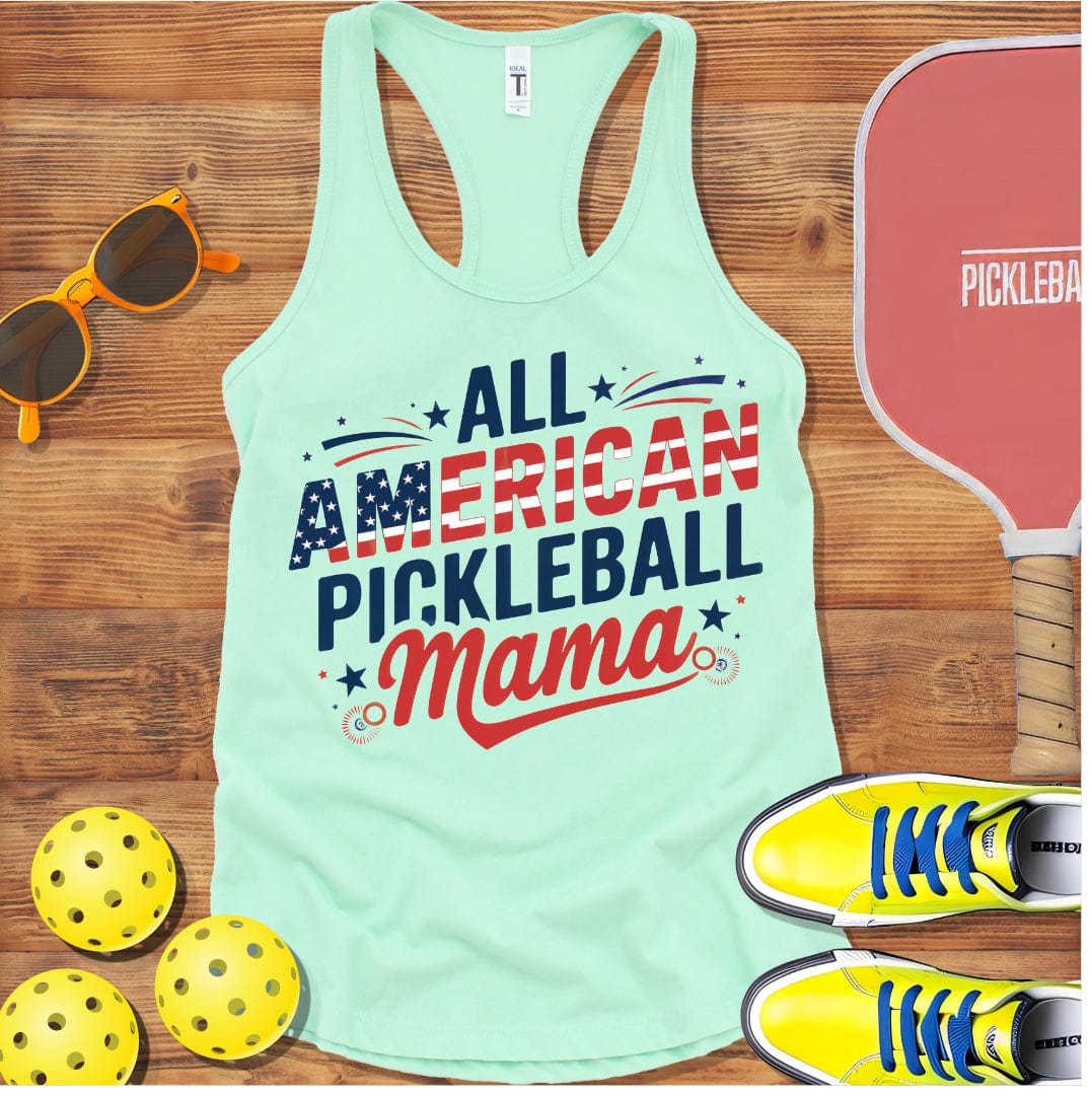 All American Pickleball Mama Racerback Tank Top