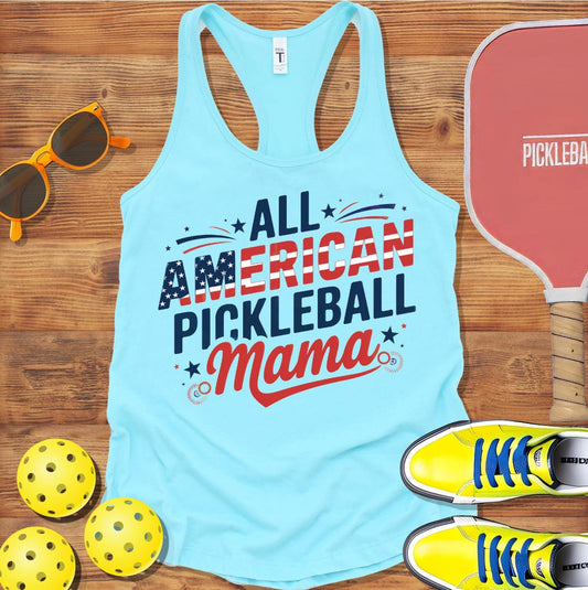 All American Pickleball Mama Racerback Tank Top