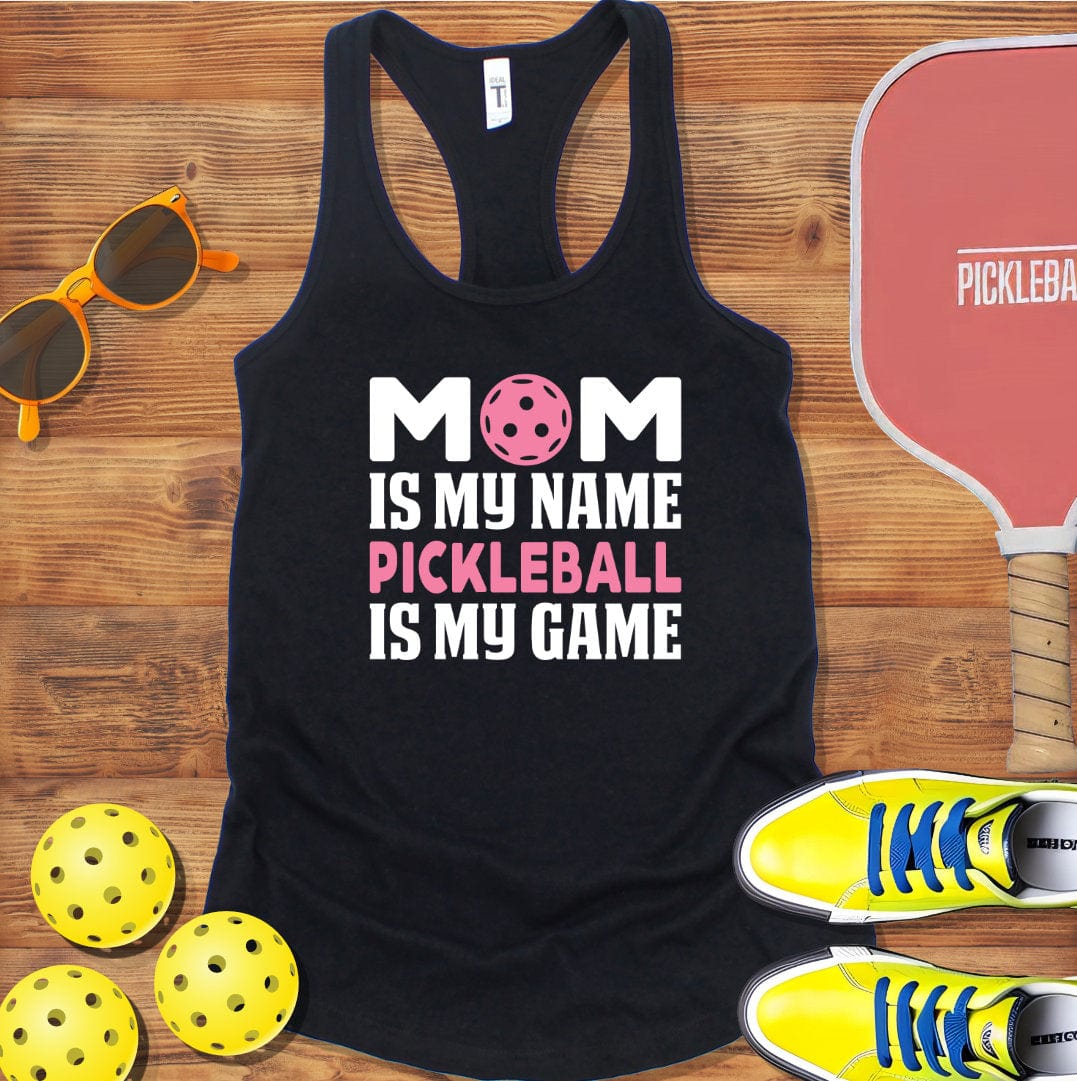 Mom Is My Name Pickleball Racerback Tank Top