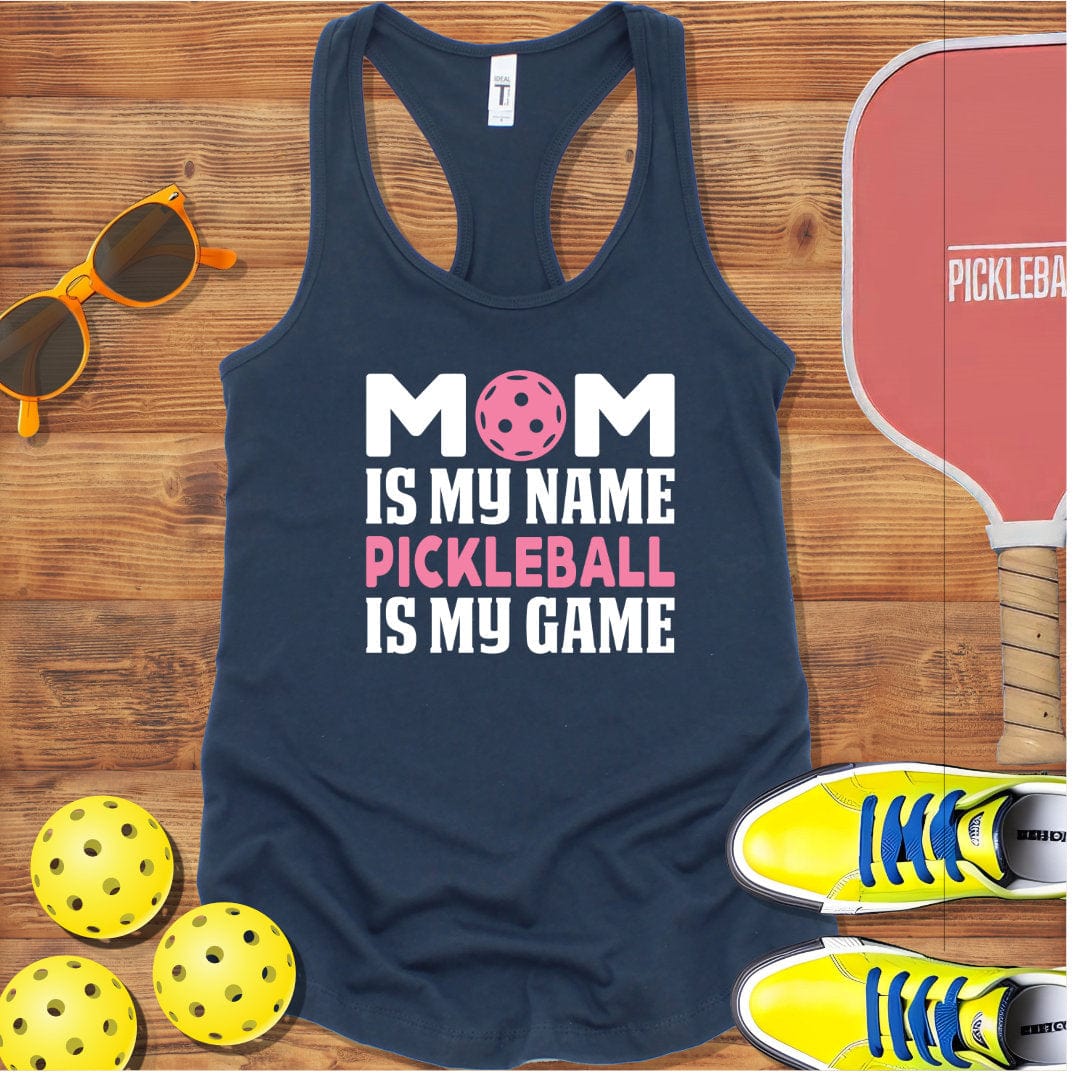 Mom Is My Name Pickleball Racerback Tank Top