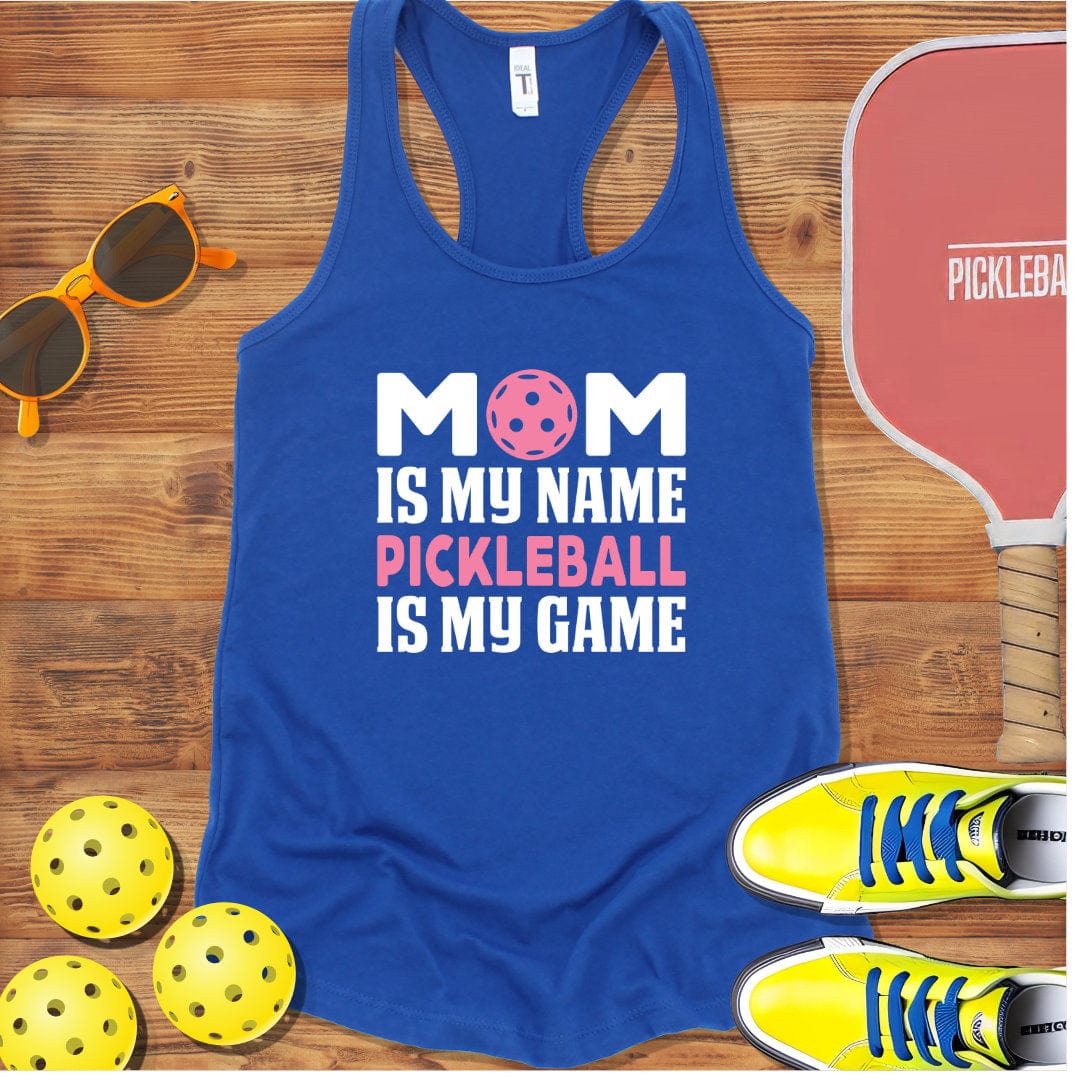 Mom Is My Name Pickleball Racerback Tank Top