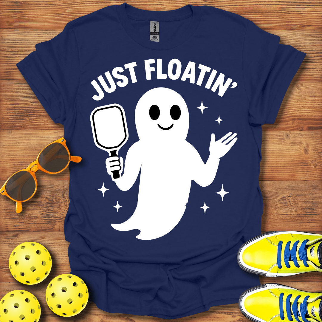 Just Floatin Ghost Pickleball T-Shirt