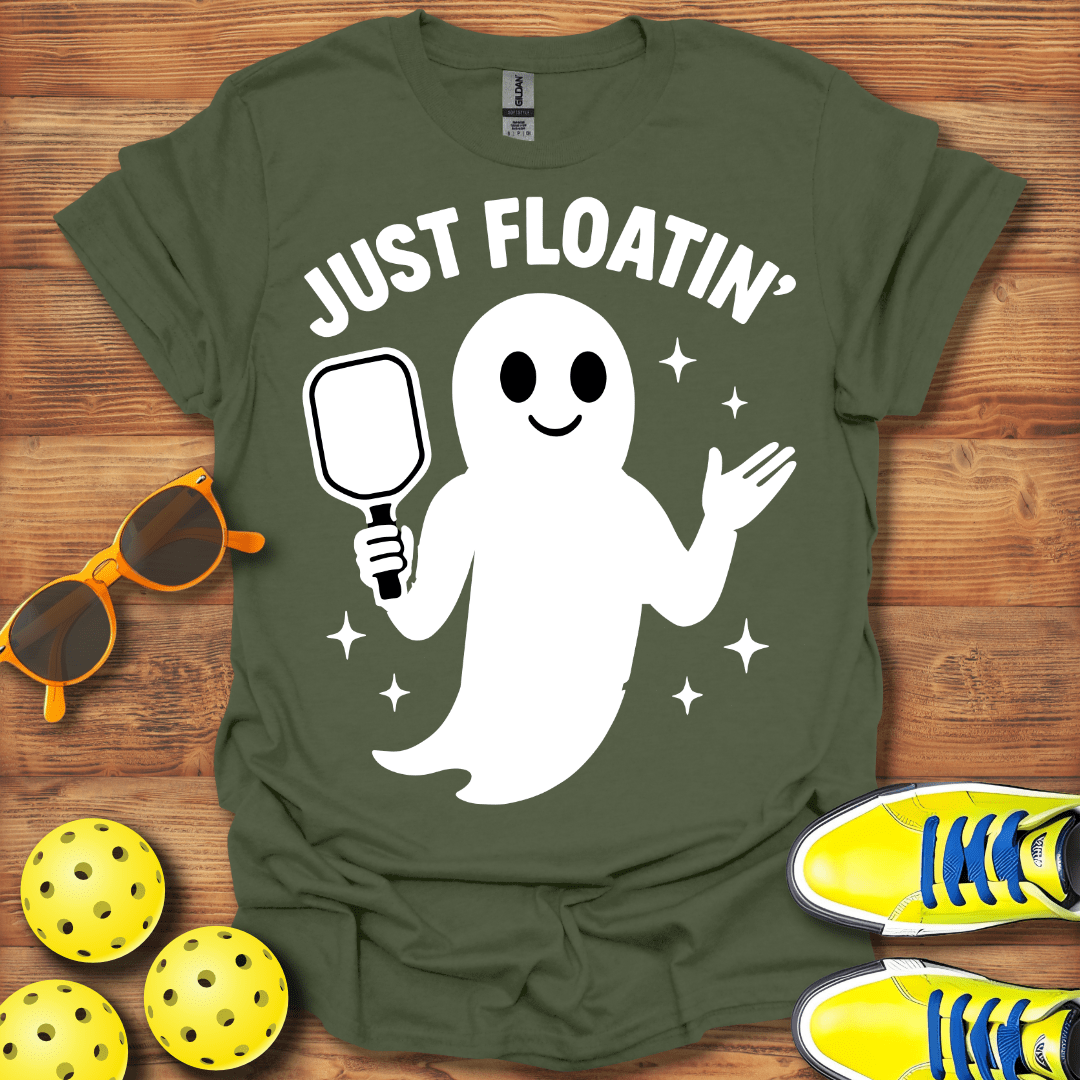 Just Floatin Ghost Pickleball T-Shirt