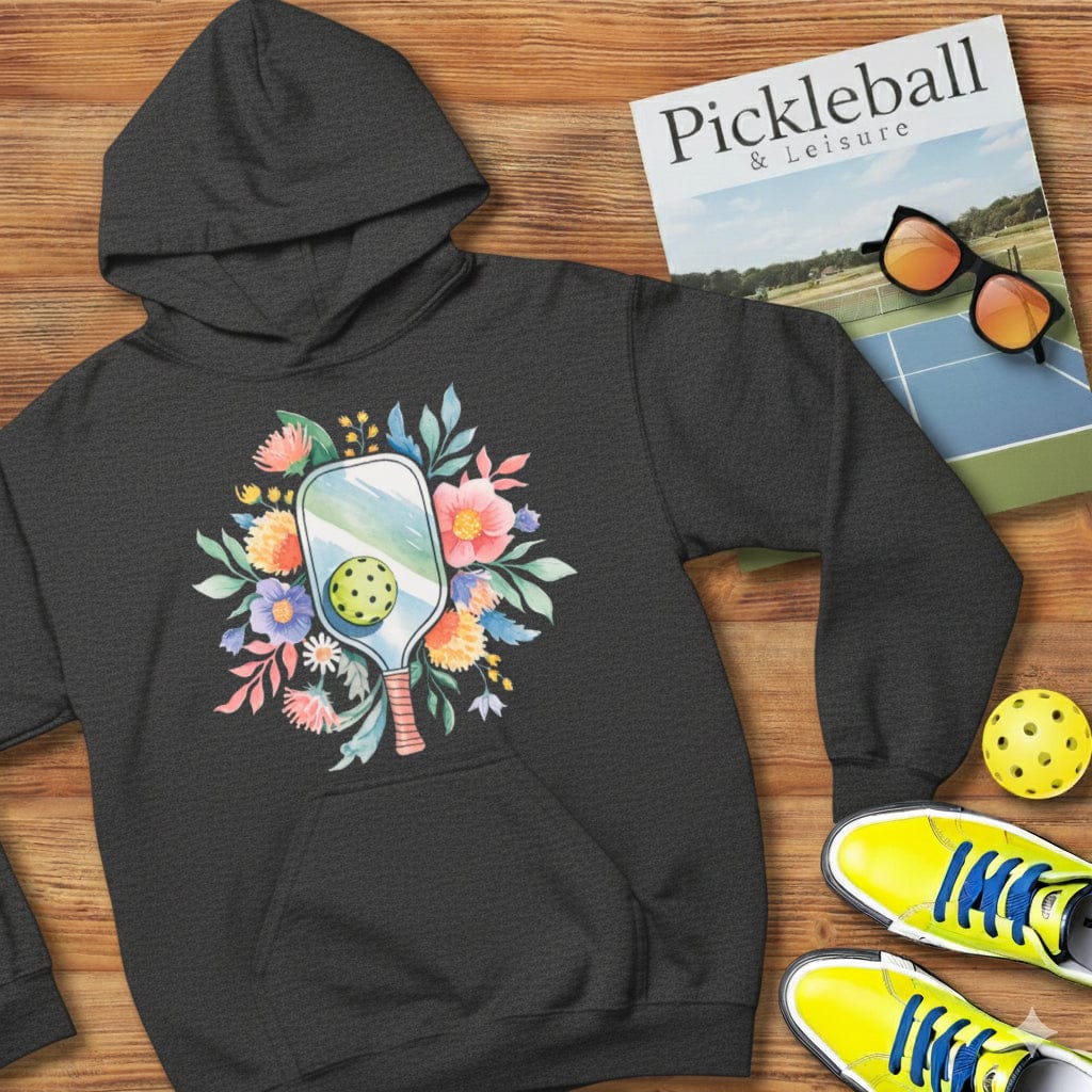 Floral Watercolor Pickleball Hooded Sweatshirt