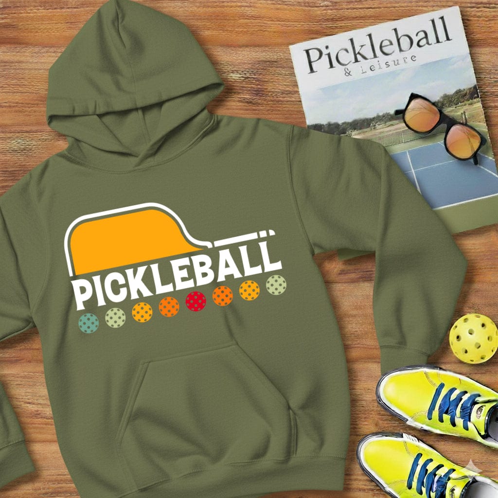 Rainbow Paddle Pickleball Hooded Sweatshirt