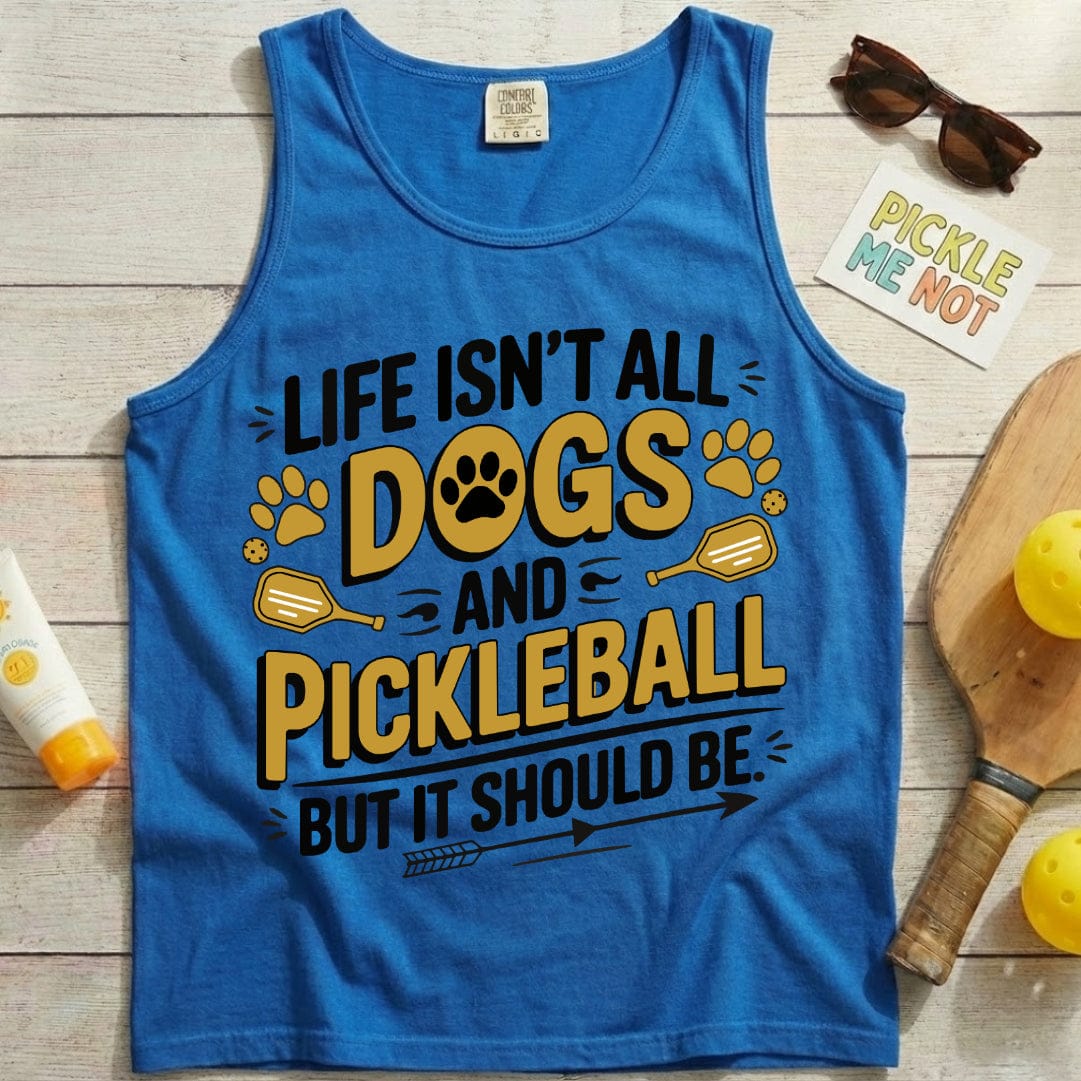 Dogs And Pickleball Garment-Dyed Tank Top