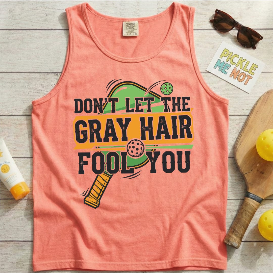 Grey Hair Pickleball Garment-Dyed Tank Top