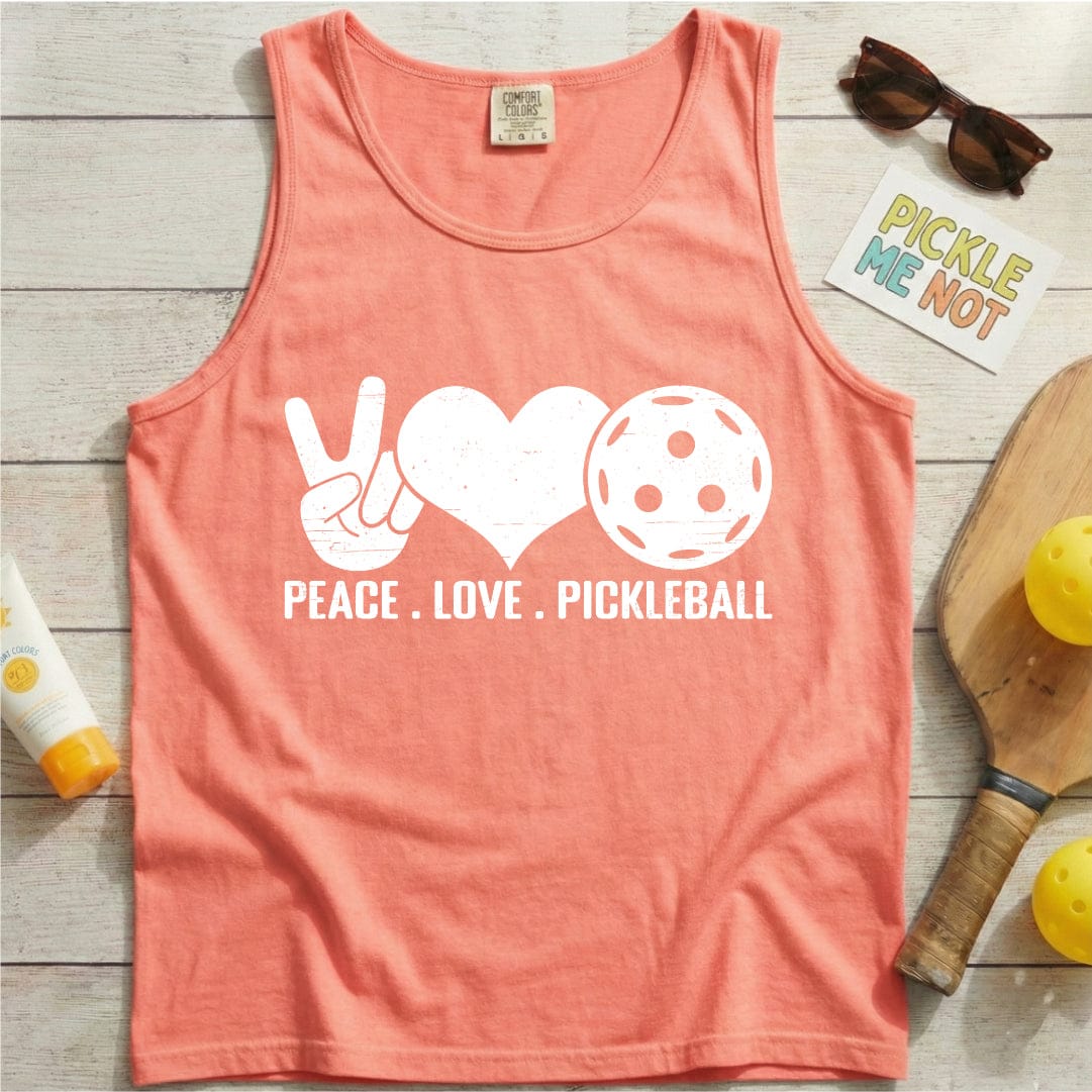 Peace Love Pickleball Garment-Dyed Tank Top