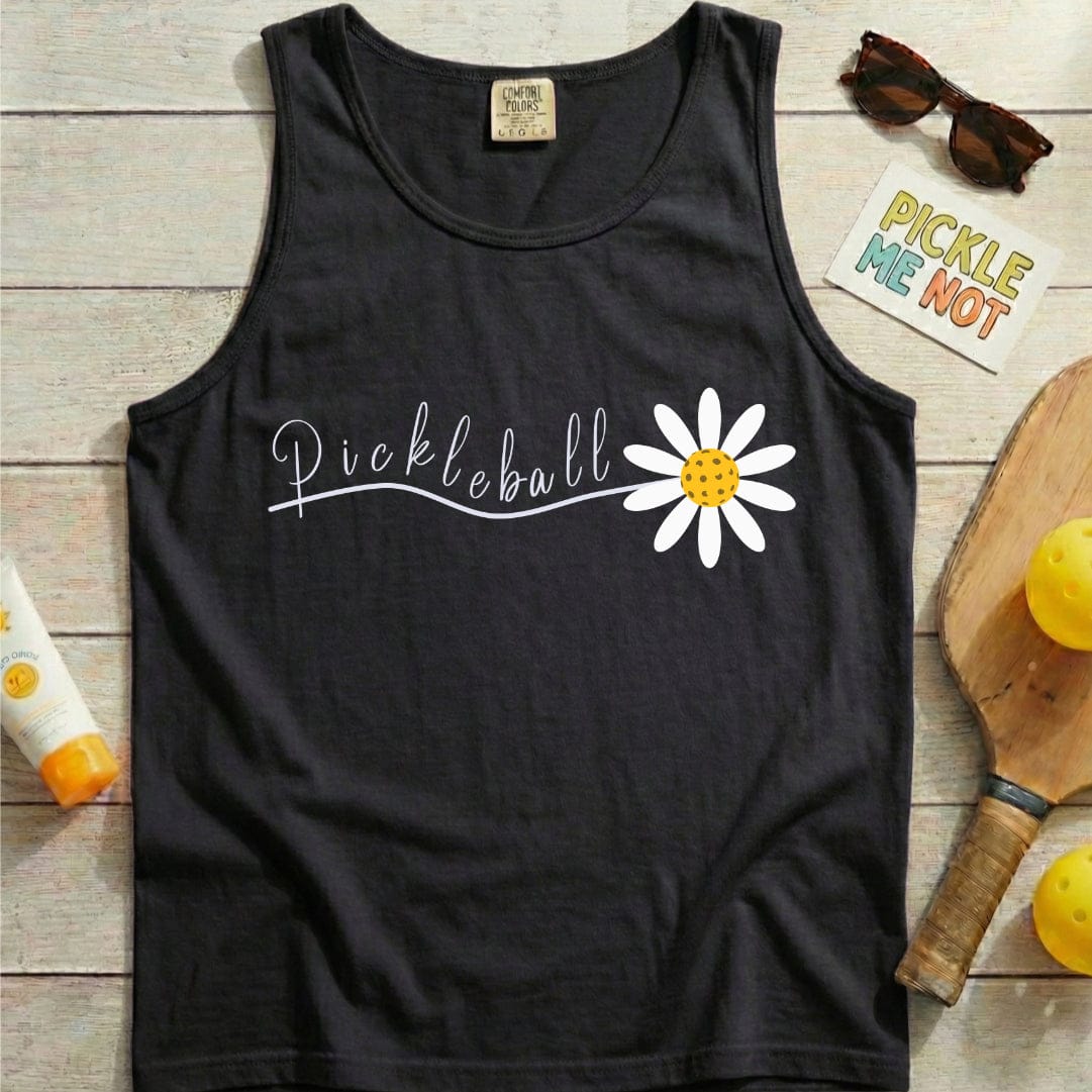 Pickleball Daisey Flower Garment-Dyed Tank Top