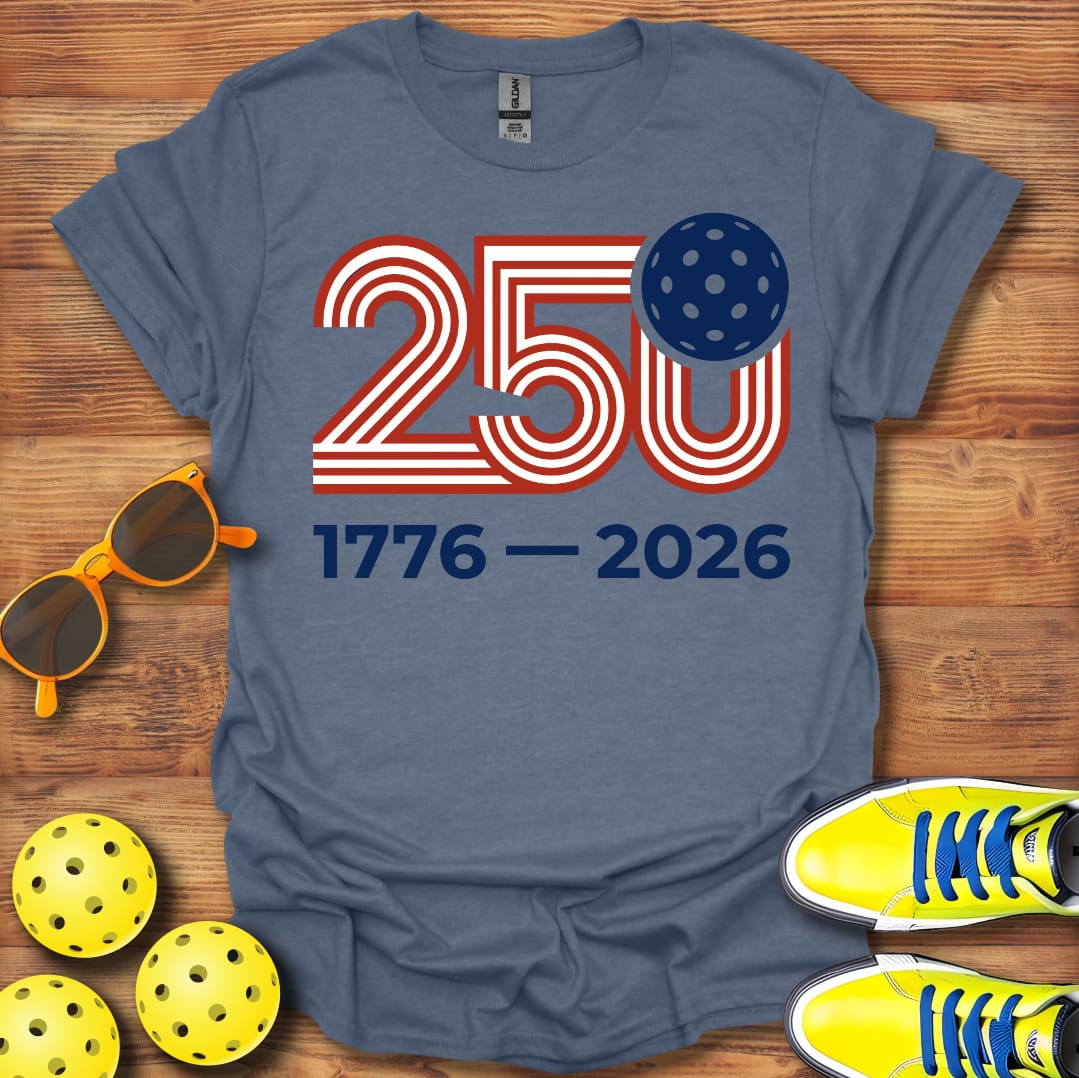 USA 250 Years 1776-2026 Pickleball T-Shirt Unisex Cotton