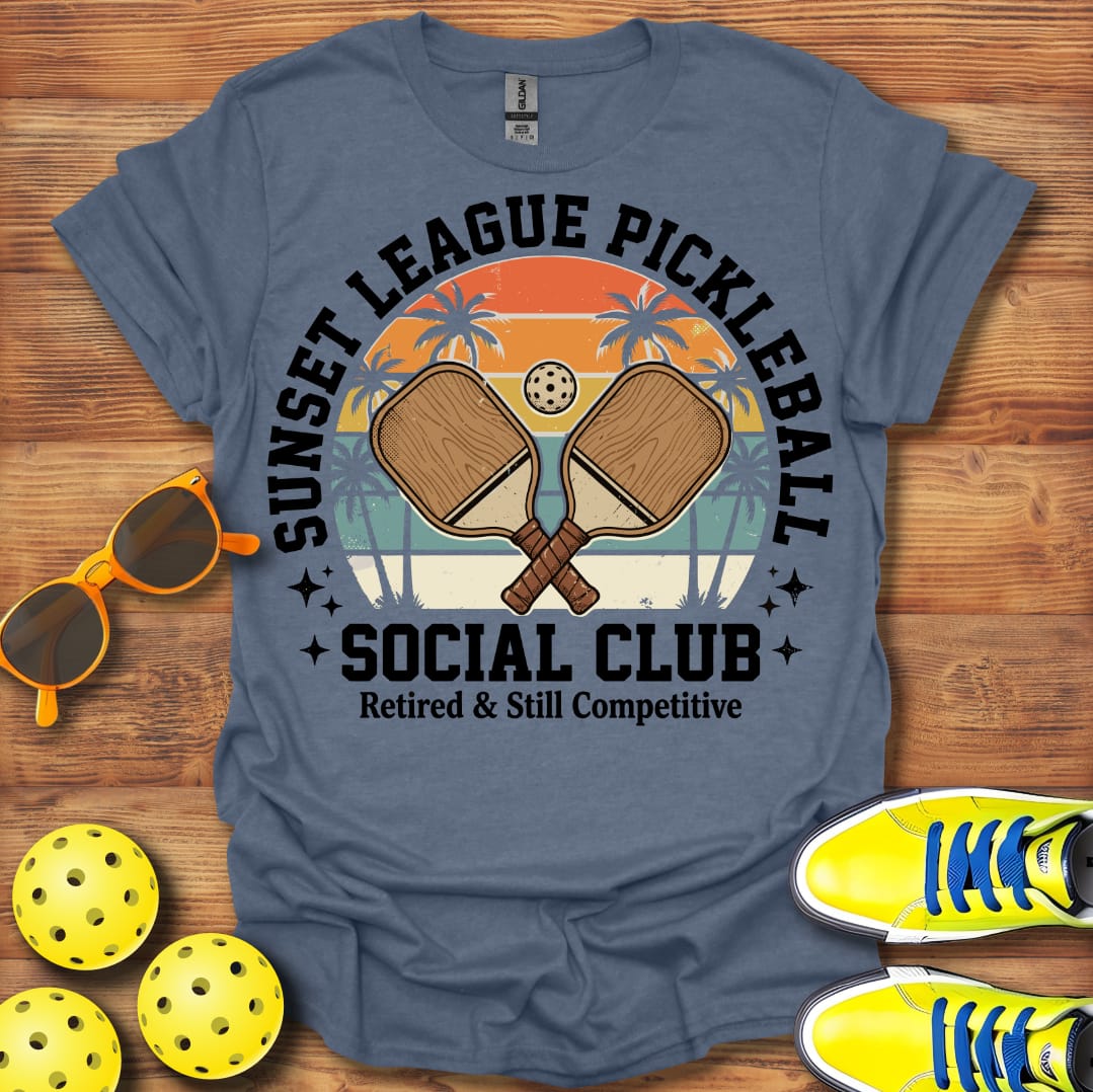 Sunset League Retirement Unisex Pickleball T-Shirt