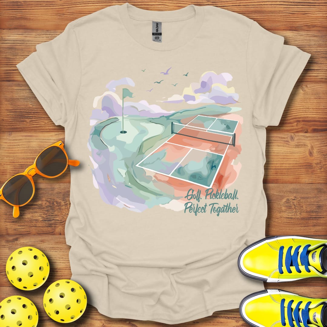 Golf Pickleball Perfect Together Watercolor Unisex T-Shirt