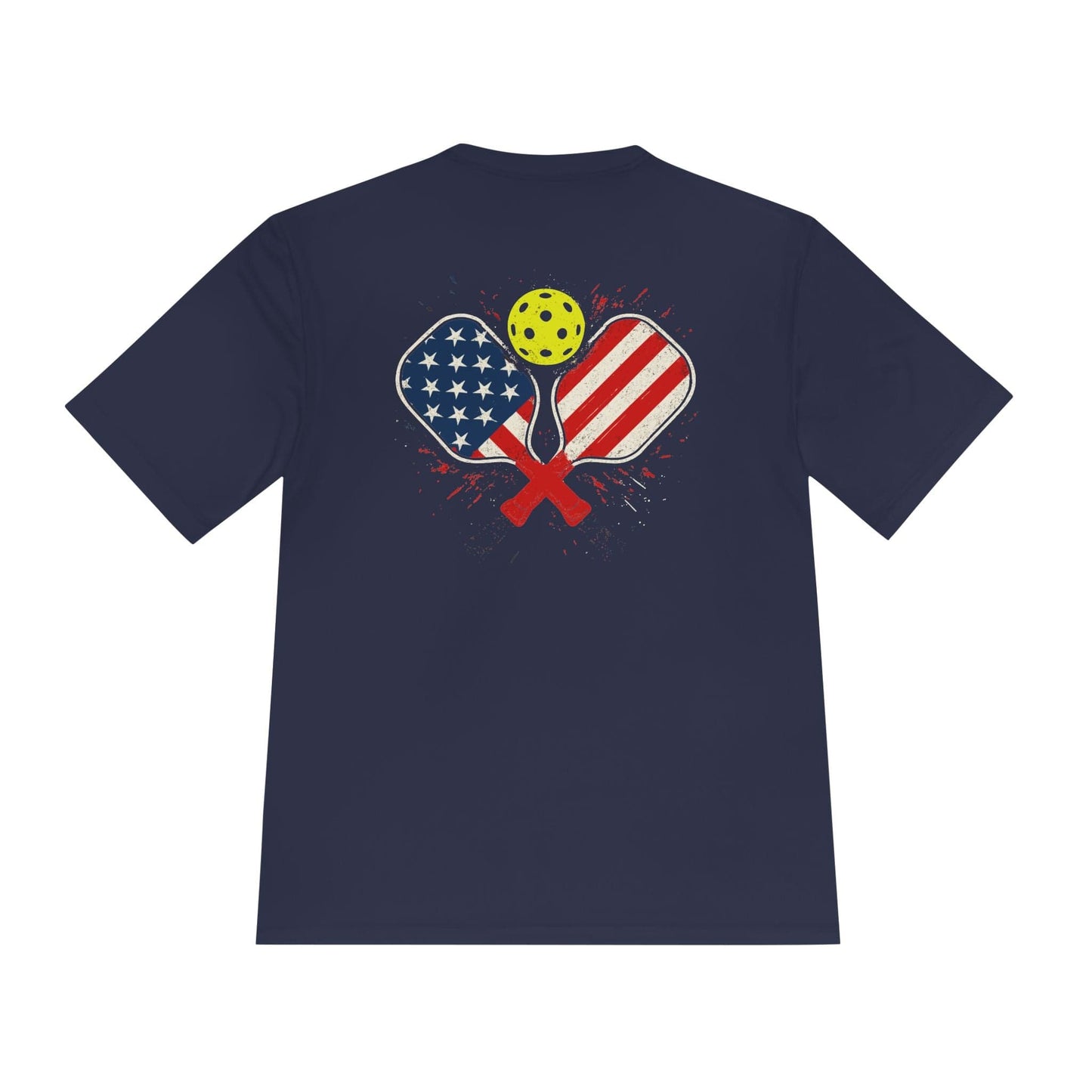 Double Patriotic Pickleball Paddles Moisture Wicking Tee