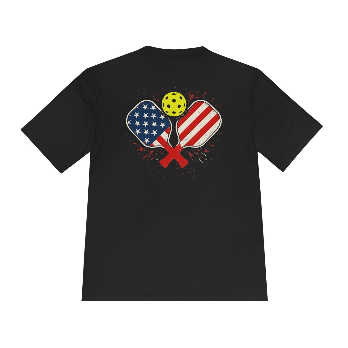 Double Patriotic Pickleball Paddles Moisture Wicking Tee