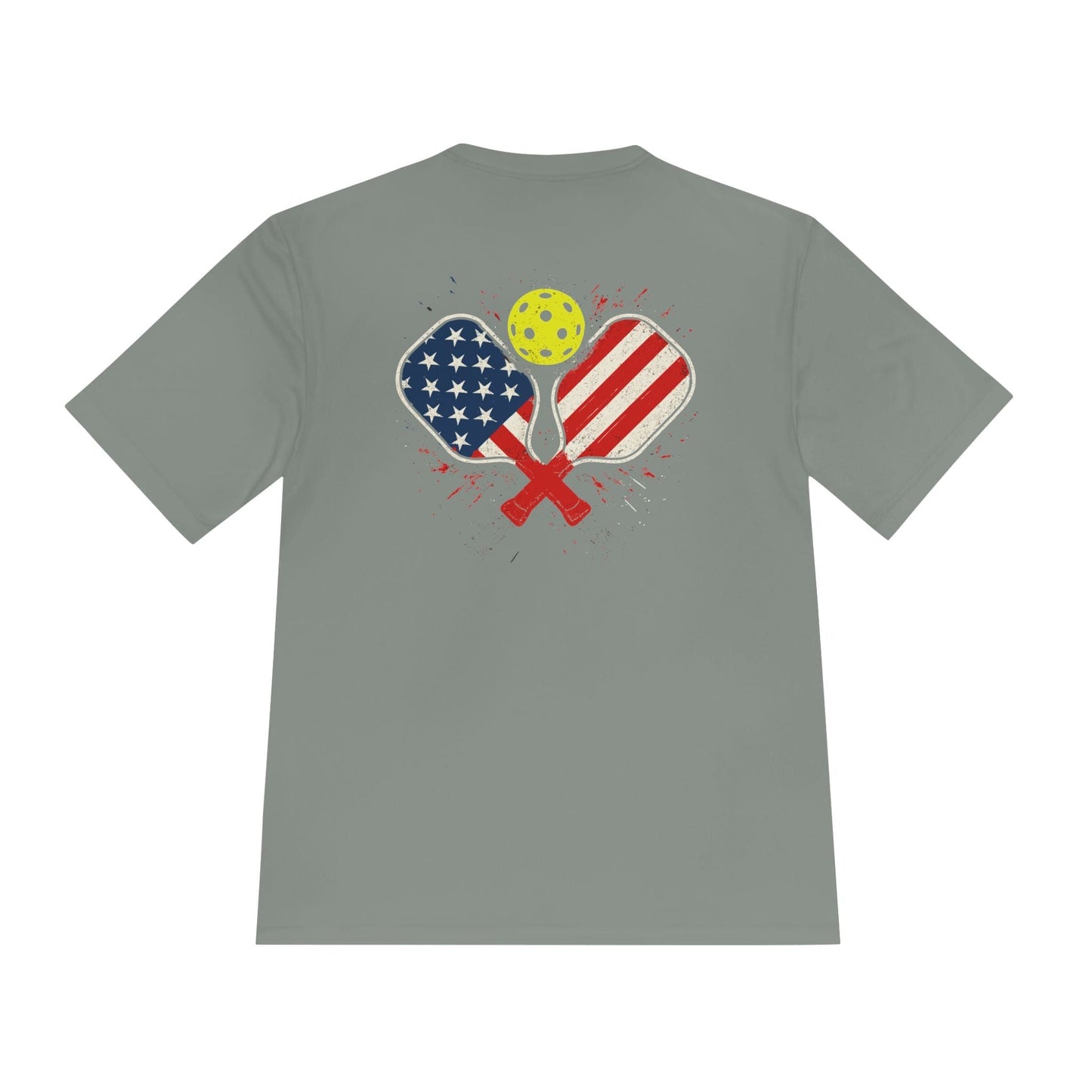 Double Patriotic Pickleball Paddles Moisture Wicking Tee