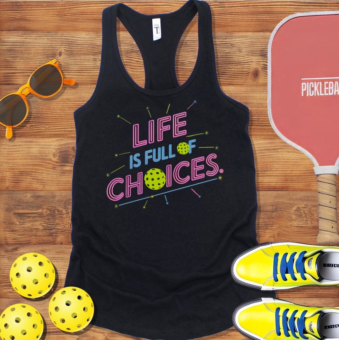 Pickleball Neon Choices Racerback Tank Top