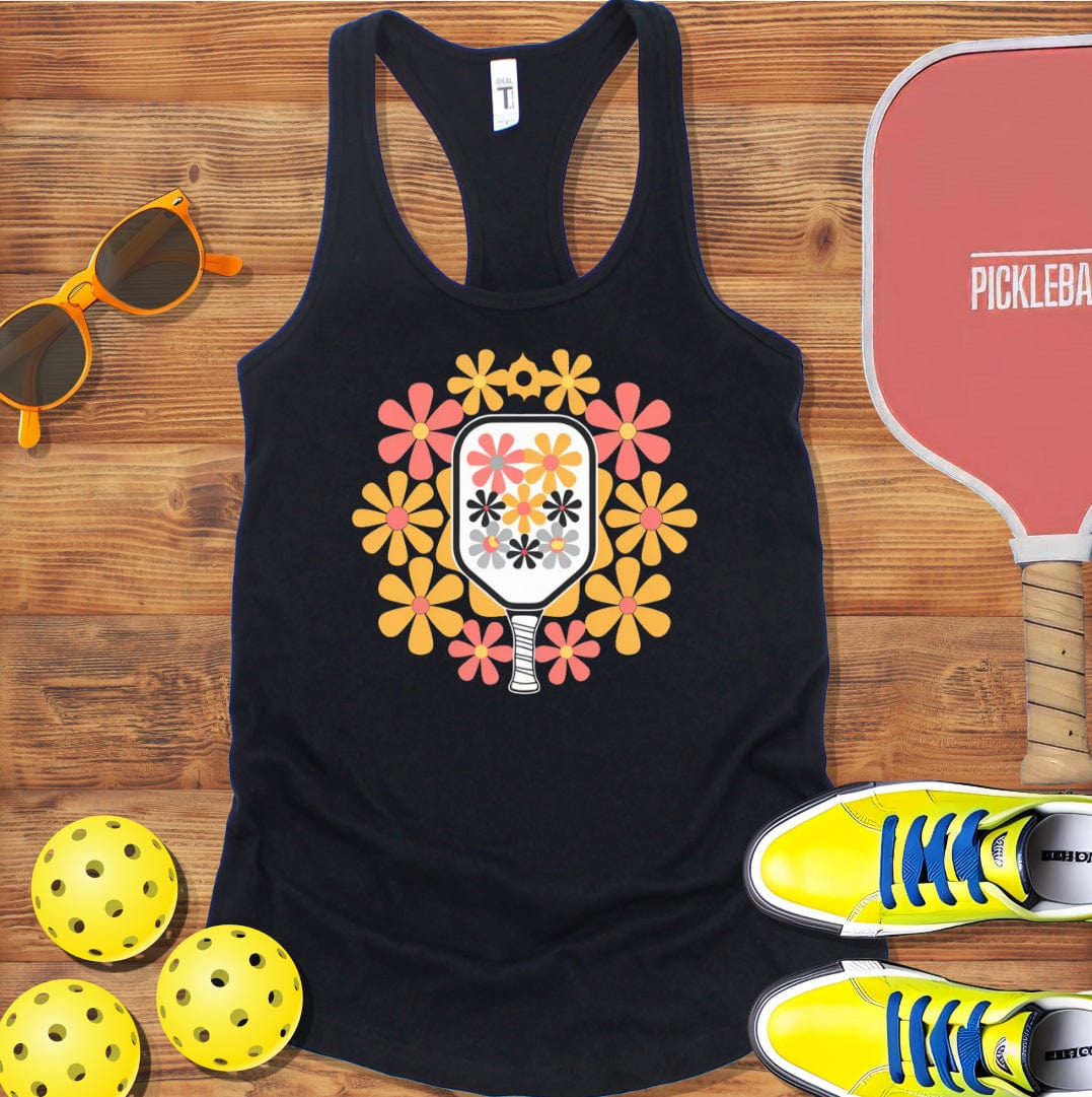 Floral Pickleball Paddle Racerback Tank