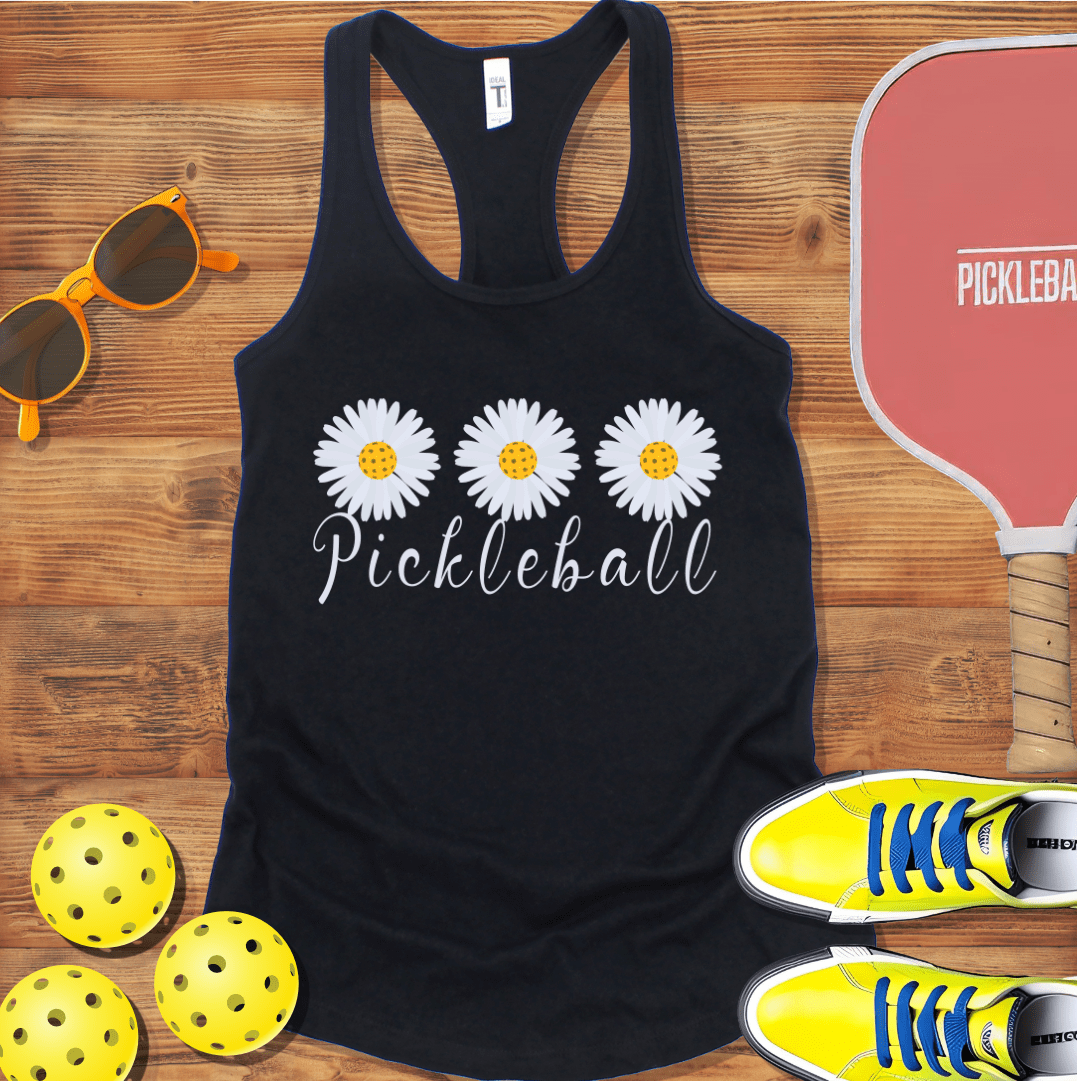Pickleball Daisy Three Racerback Tank Top