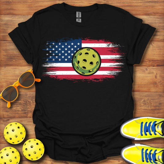 American USA Flag Pickleball T-Shirt