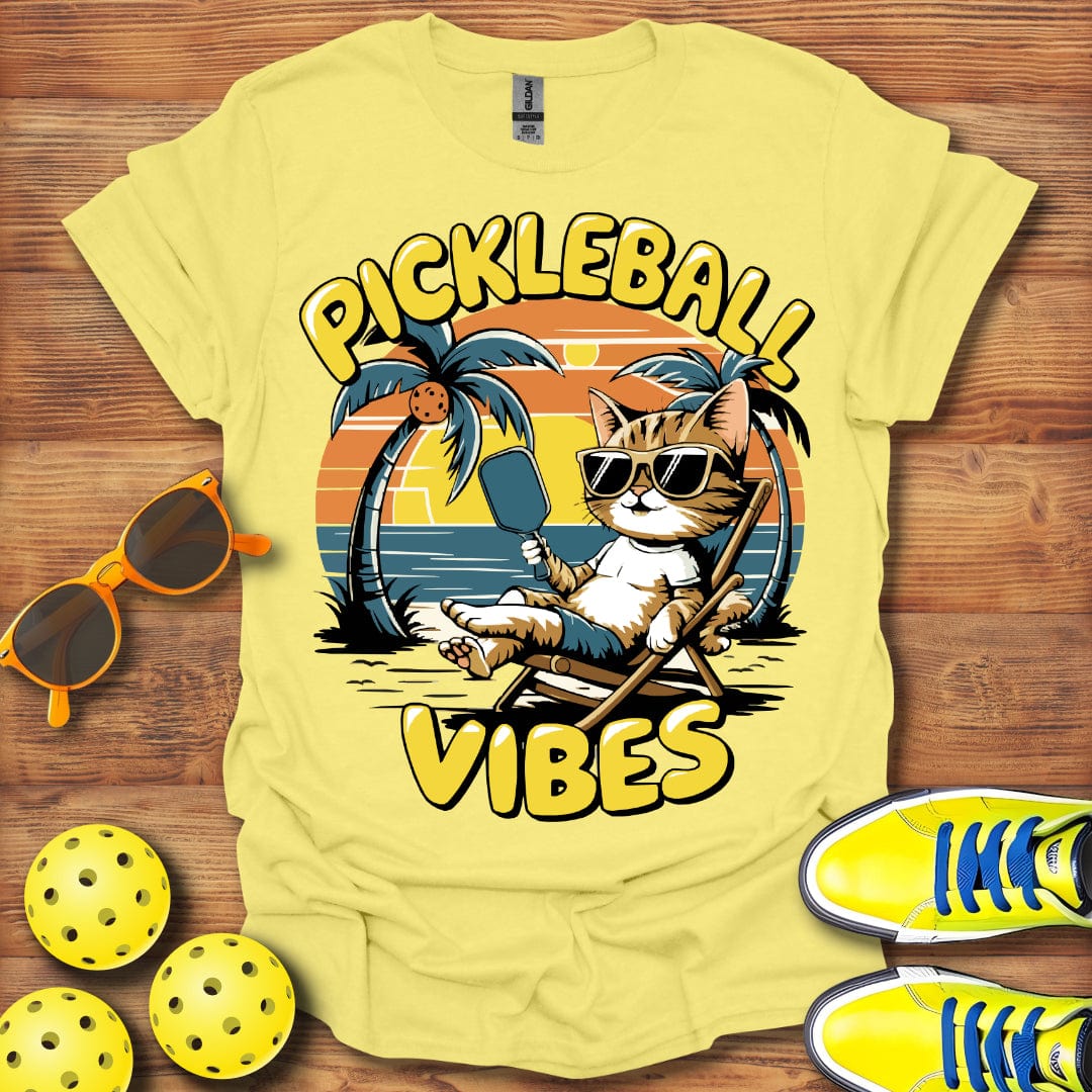 Pickleball Vibes Cat T-Shirt