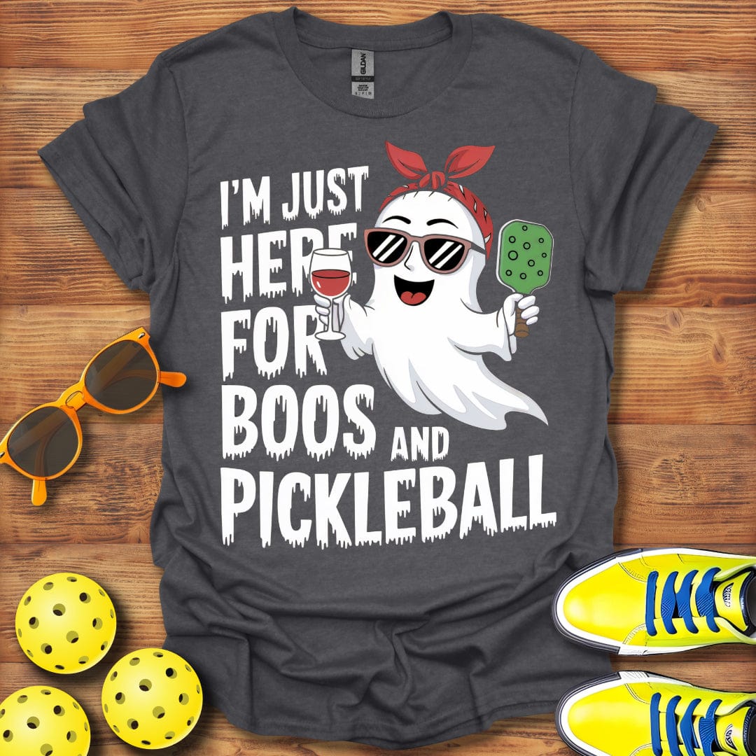 Pickleball Halloween Boos Here Moon T-Shirt