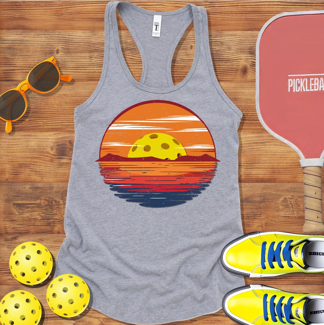 Pickleball Beautiful Sunset Racerback Tank Top
