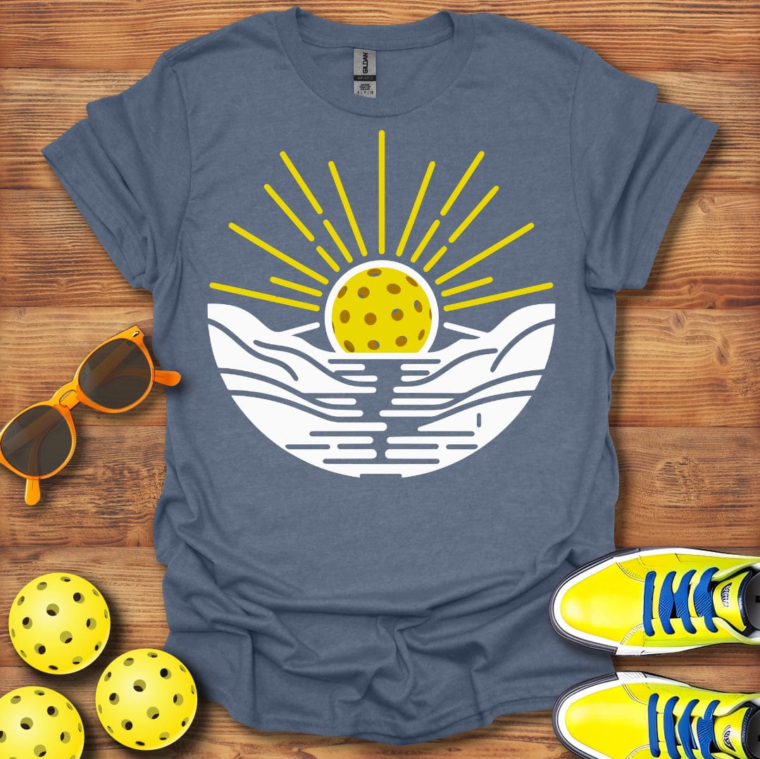 Pickleball Sunset Between Mountains T-Shirt