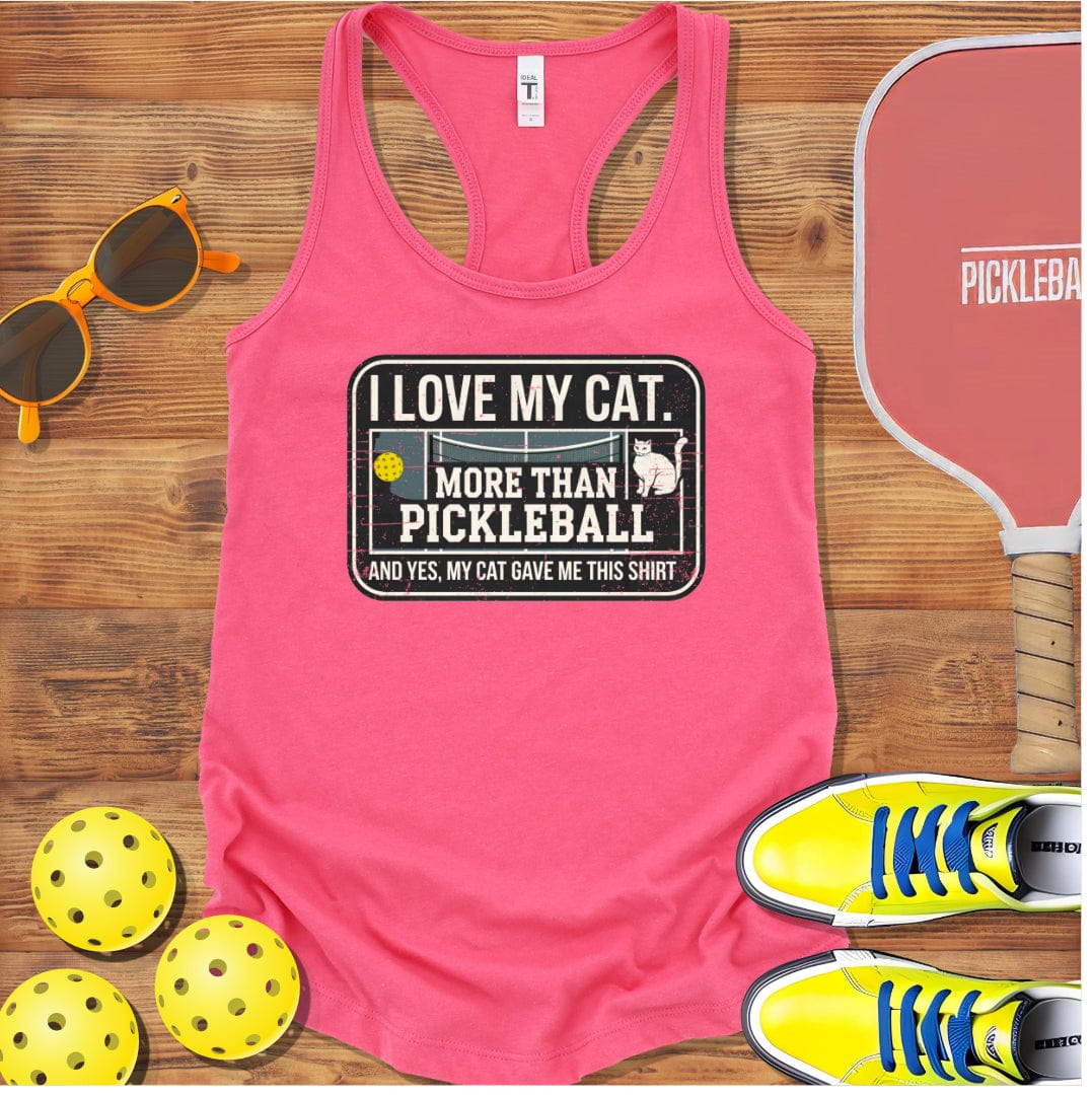 Cat Love Pickleball Racerback Tank Top