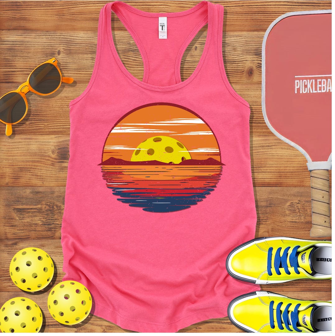 Pickleball Beautiful Sunset Racerback Tank Top