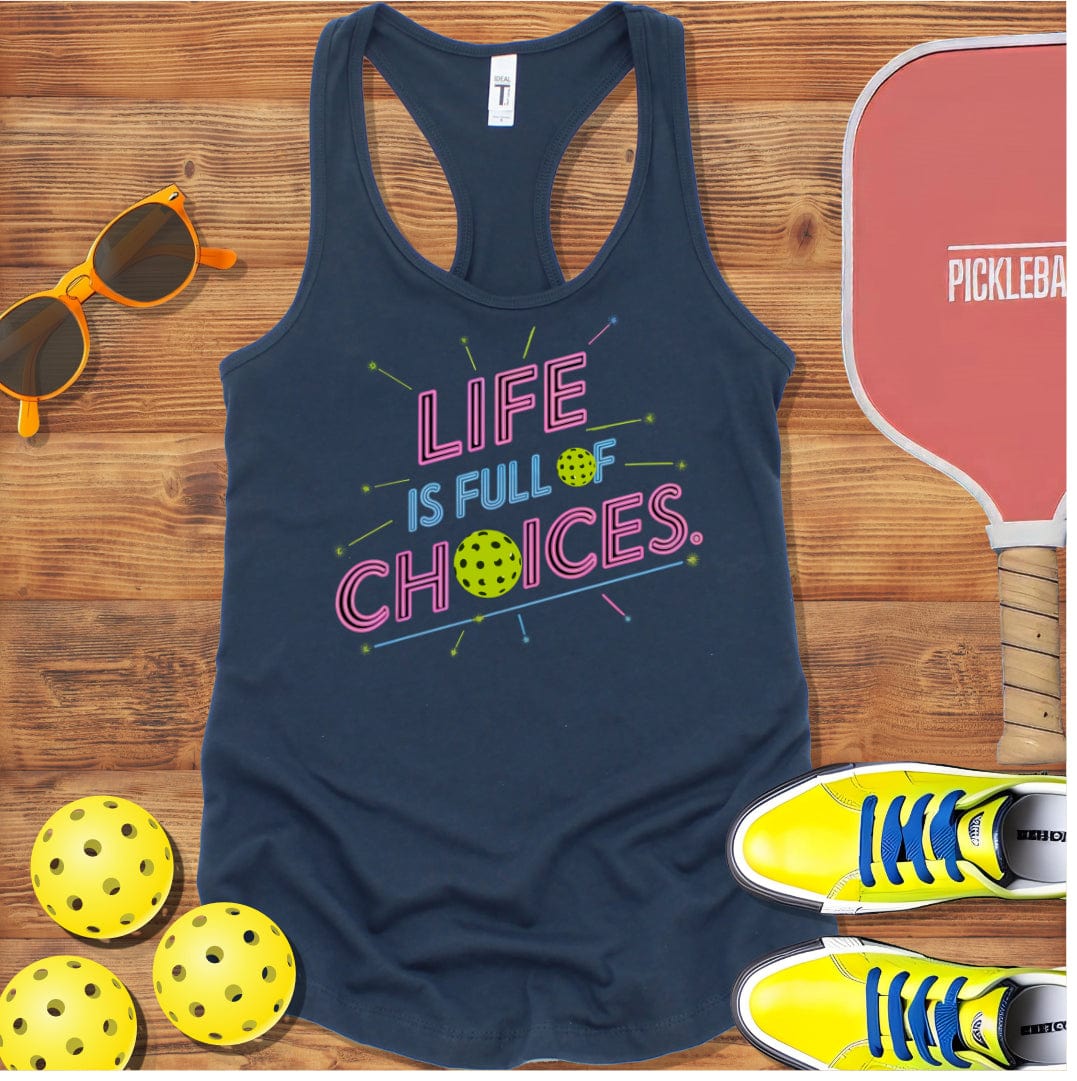 Pickleball Neon Choices Racerback Tank Top