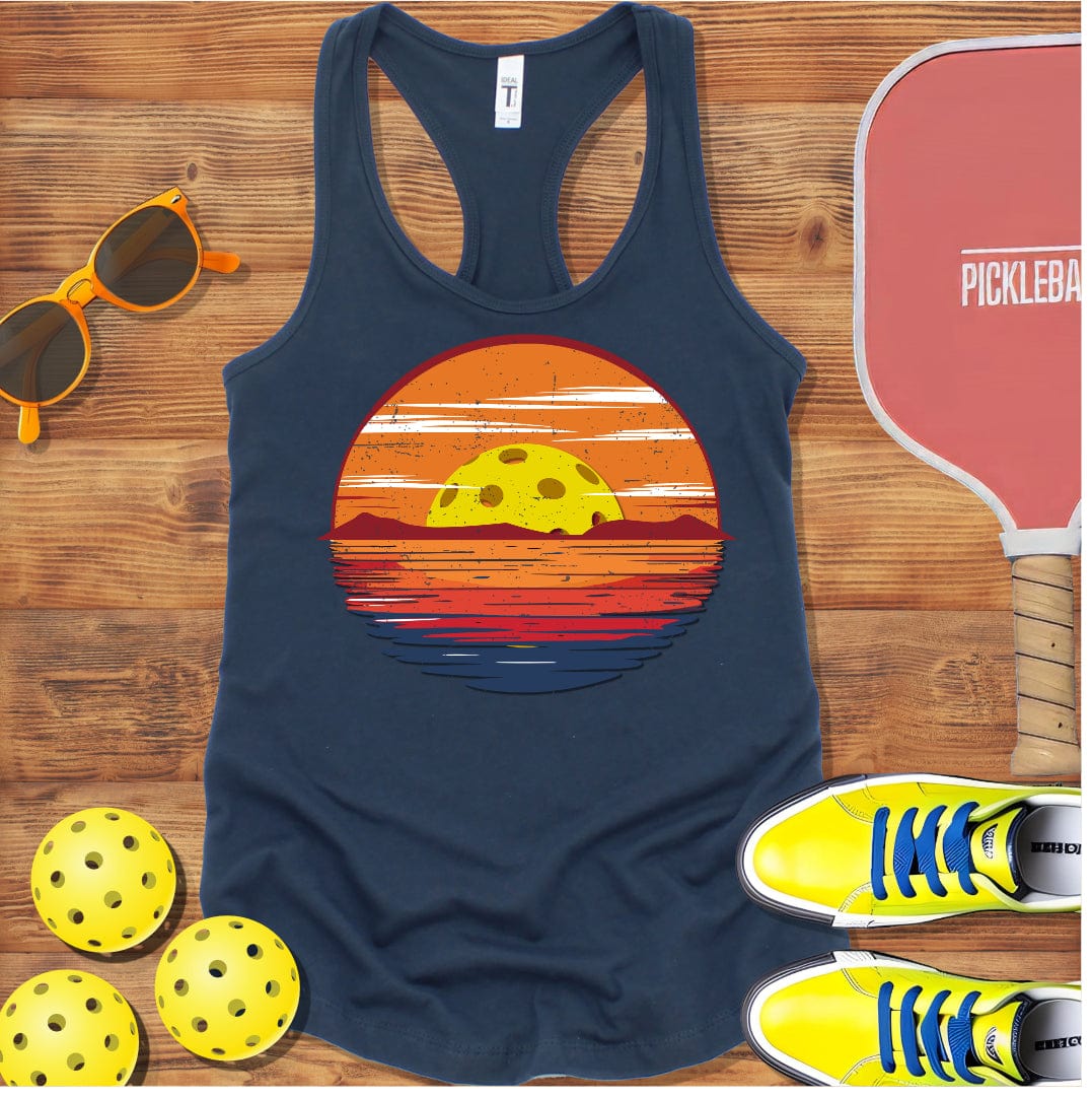 Pickleball Beautiful Sunset Racerback Tank Top