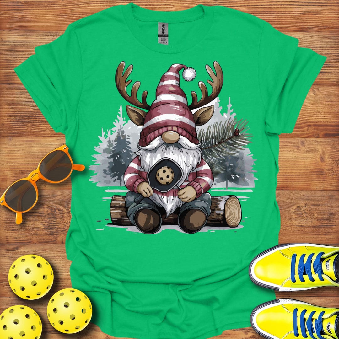 Reindeer Gnome On Log T-Shirt