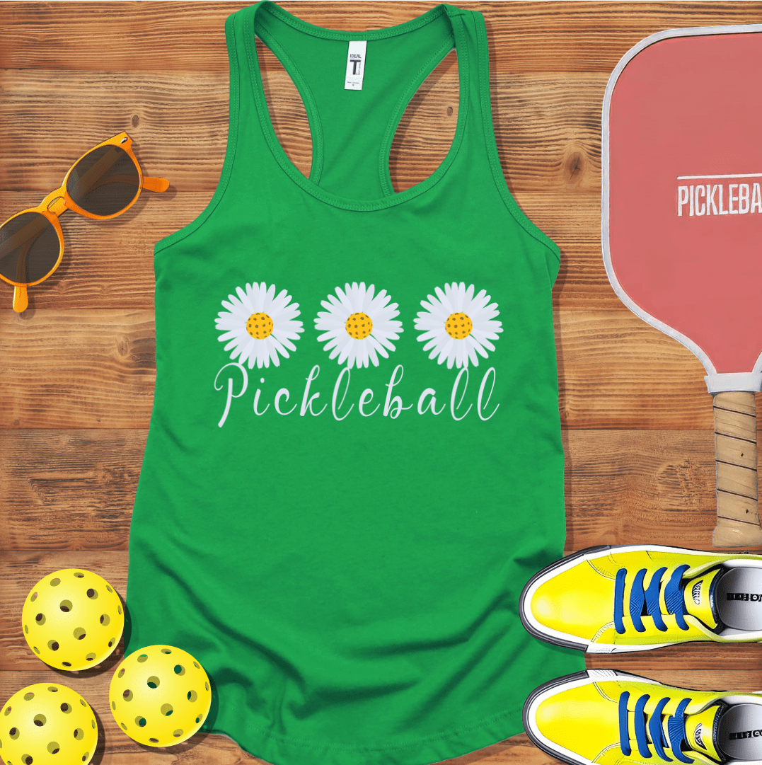 Pickleball Daisy Three Racerback Tank Top