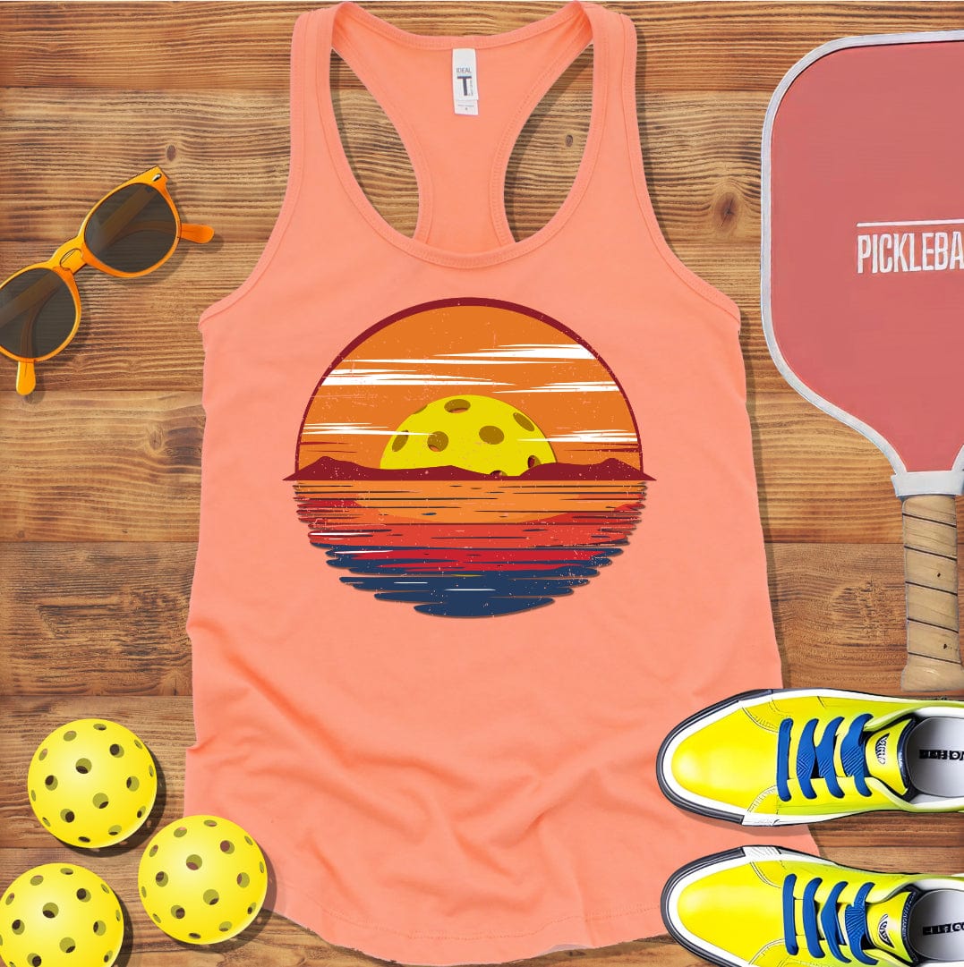 Pickleball Beautiful Sunset Racerback Tank Top