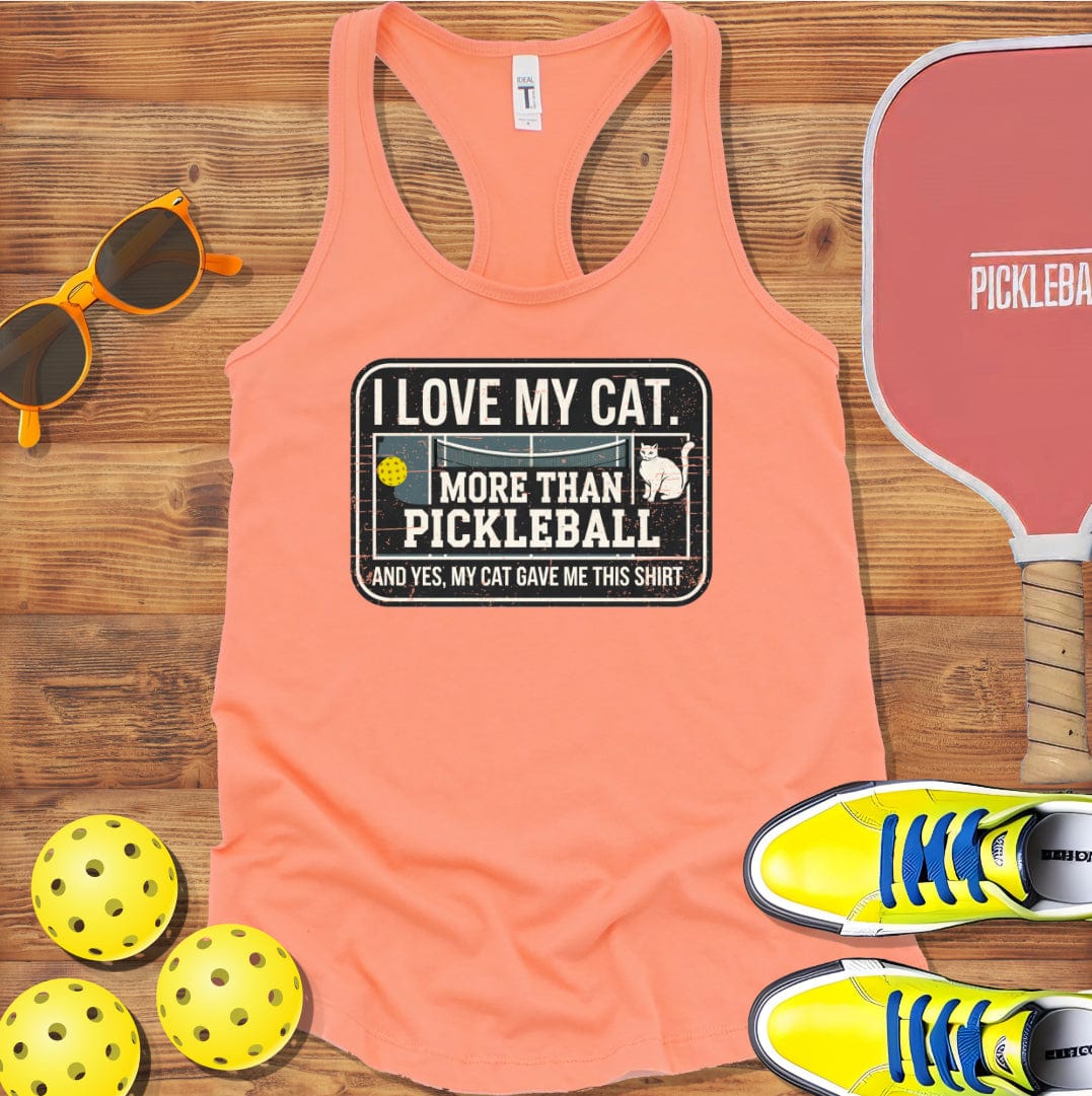 Cat Love Pickleball Racerback Tank Top