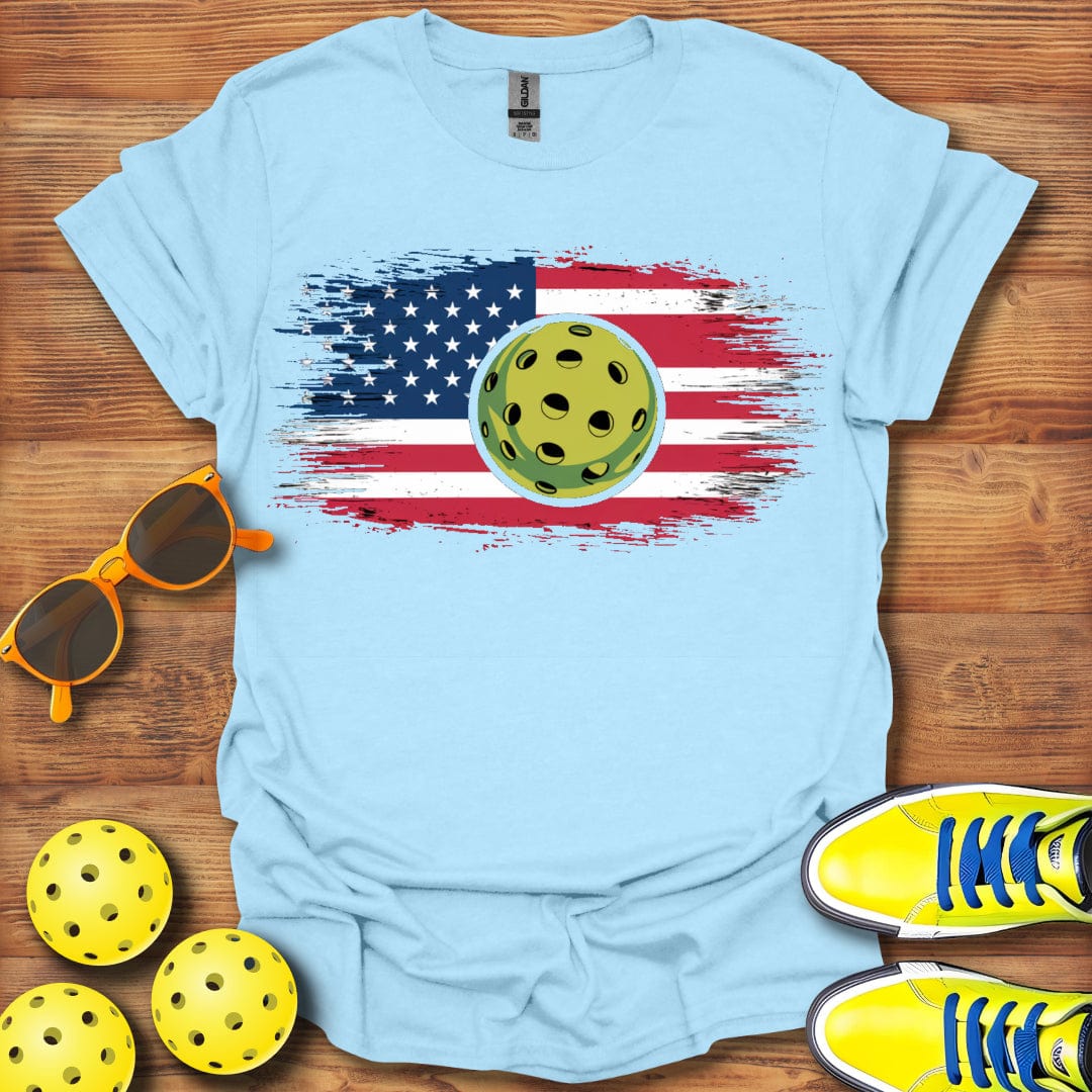 American USA Flag Pickleball T-Shirt