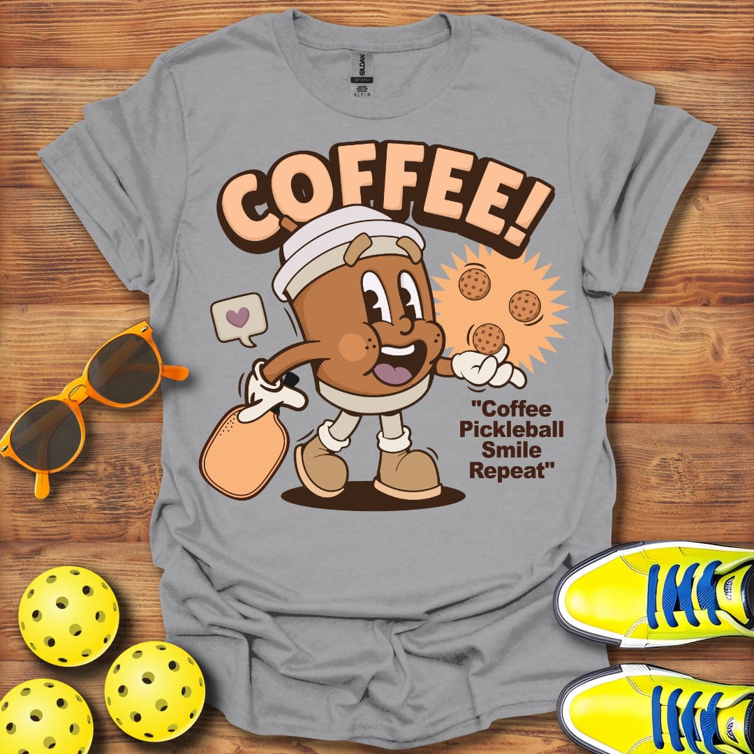 Coffee Pickleball Smile Repeat T-Shirt