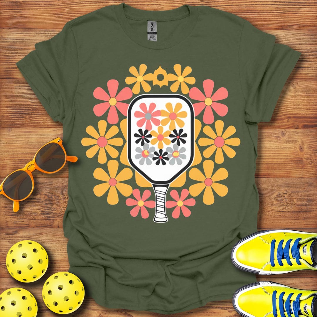 60's - 70's Flower Pickleball T-Shirt