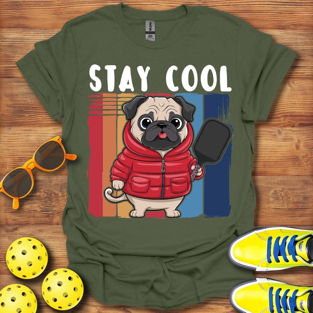 Stay Cool Pug Pickleball T-Shirt
