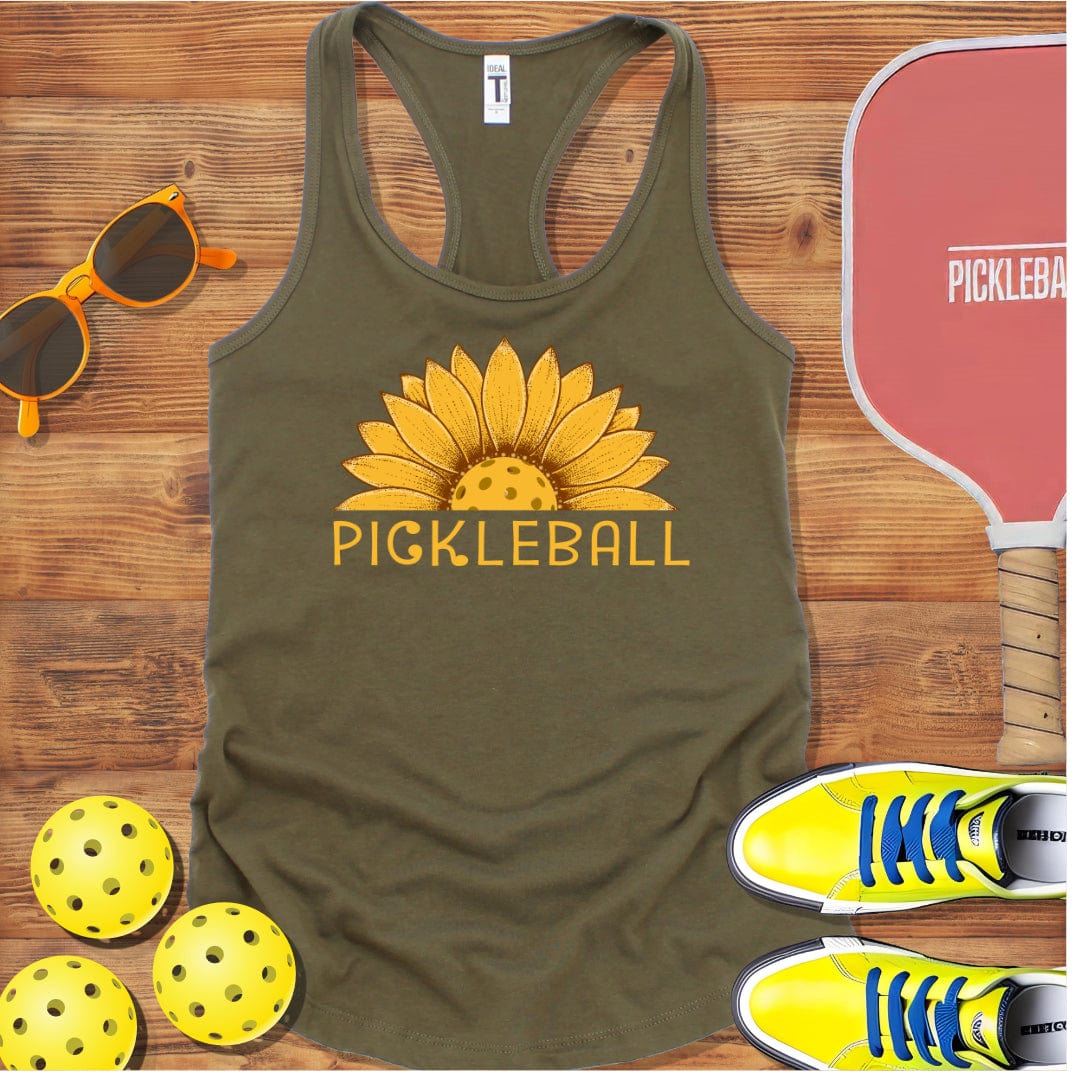 Sunflower Pickleball Sunset Racerback Tank Top