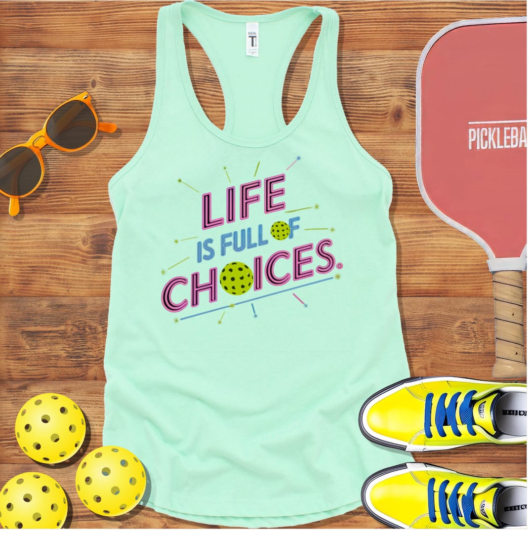 Pickleball Neon Choices Racerback Tank Top