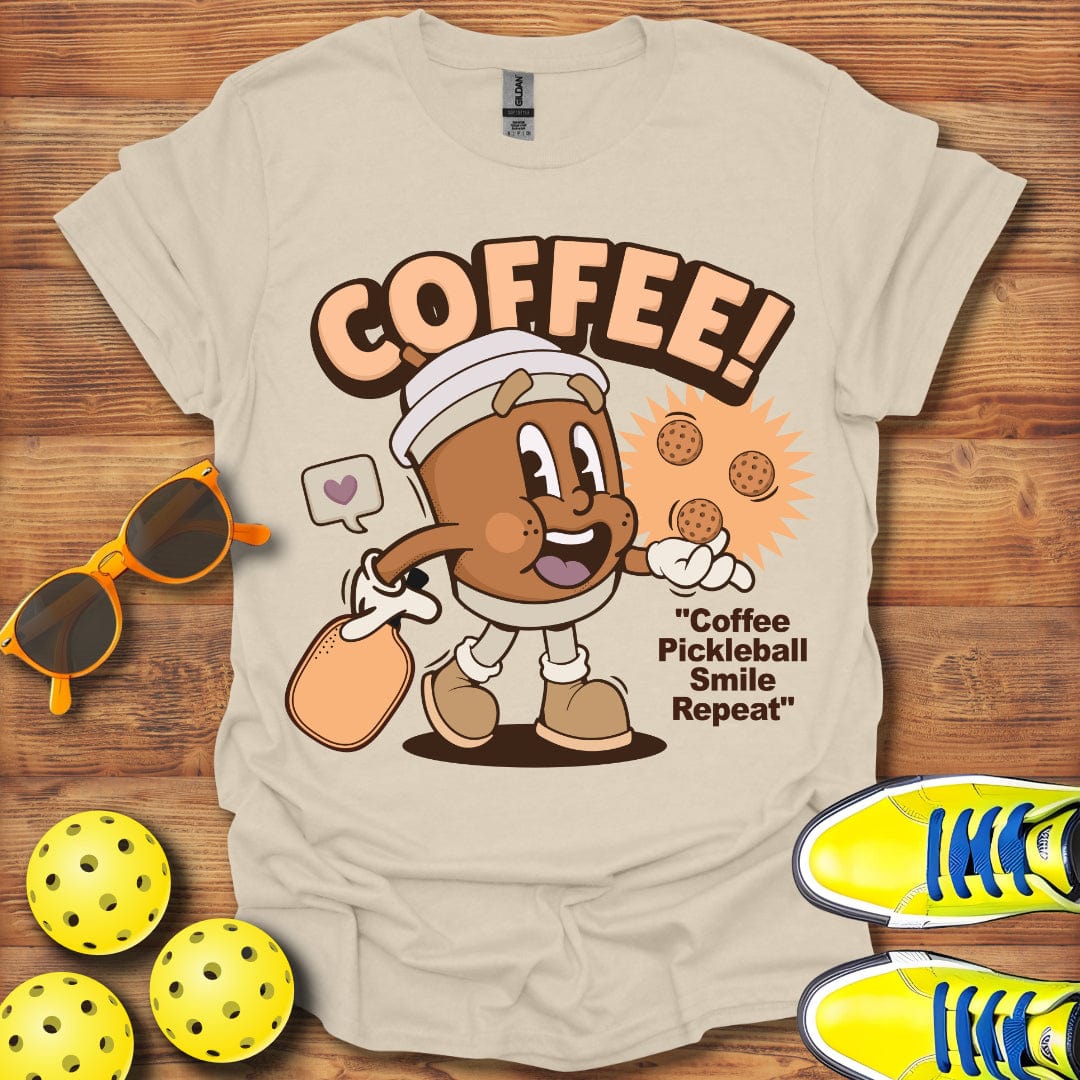 Coffee Pickleball Smile Repeat T-Shirt