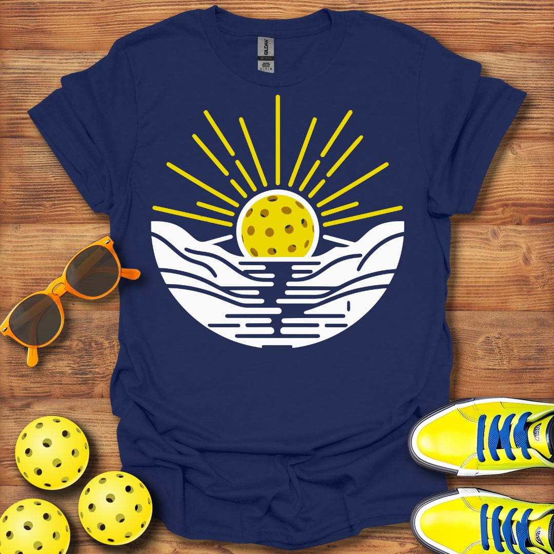 Pickleball Sunset Between Mountains T-Shirt