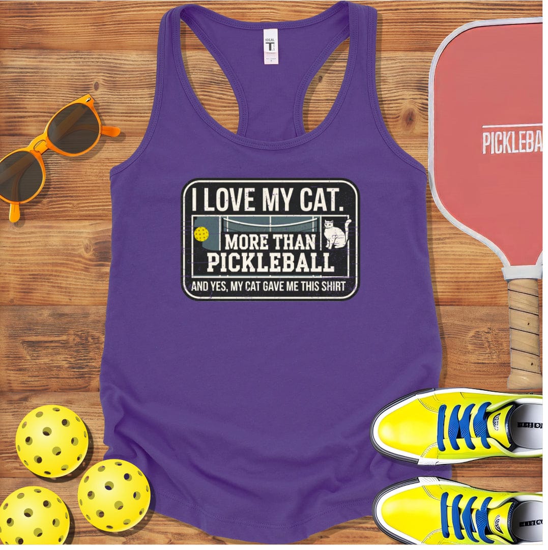 Cat Love Pickleball Racerback Tank Top