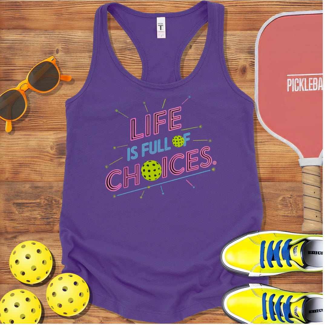 Pickleball Neon Choices Racerback Tank Top