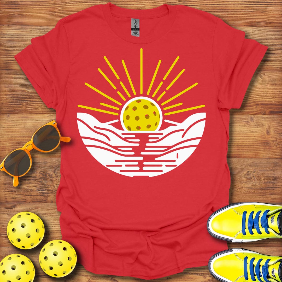 Pickleball Sunset Between Mountains T-Shirt